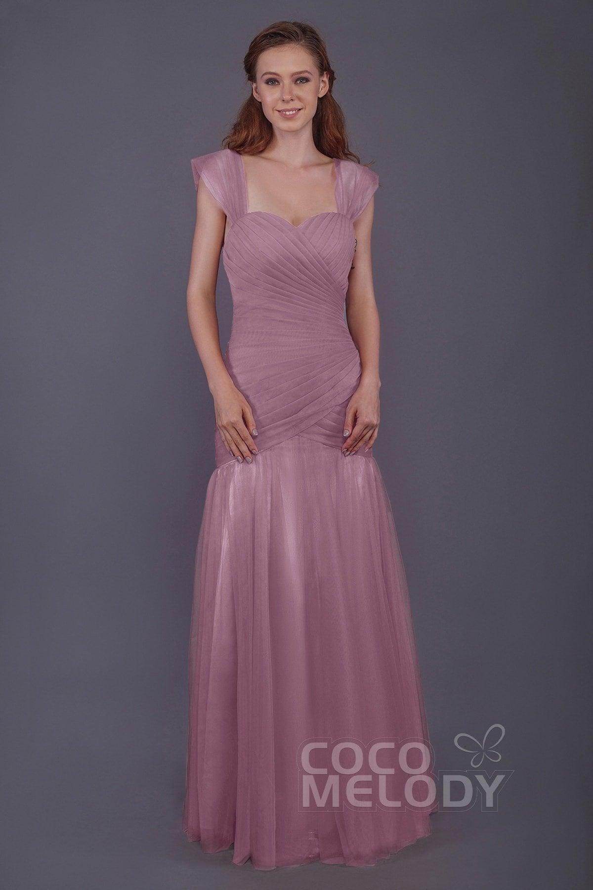 Trumpet-Mermaid Floor Length Tulle Bridesmaid Dress PR3500 - COCOMELODY