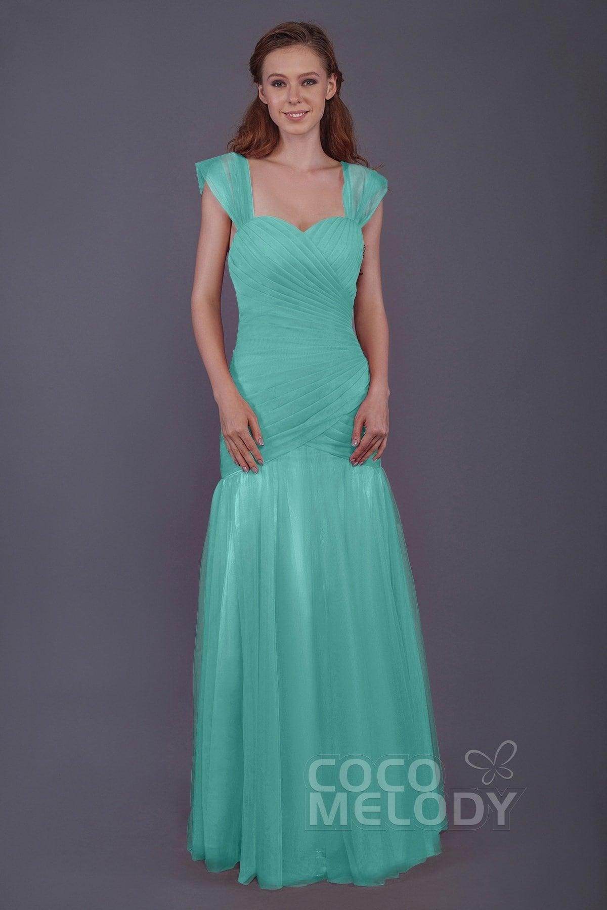 Trumpet-Mermaid Floor Length Tulle Bridesmaid Dress PR3500 - COCOMELODY