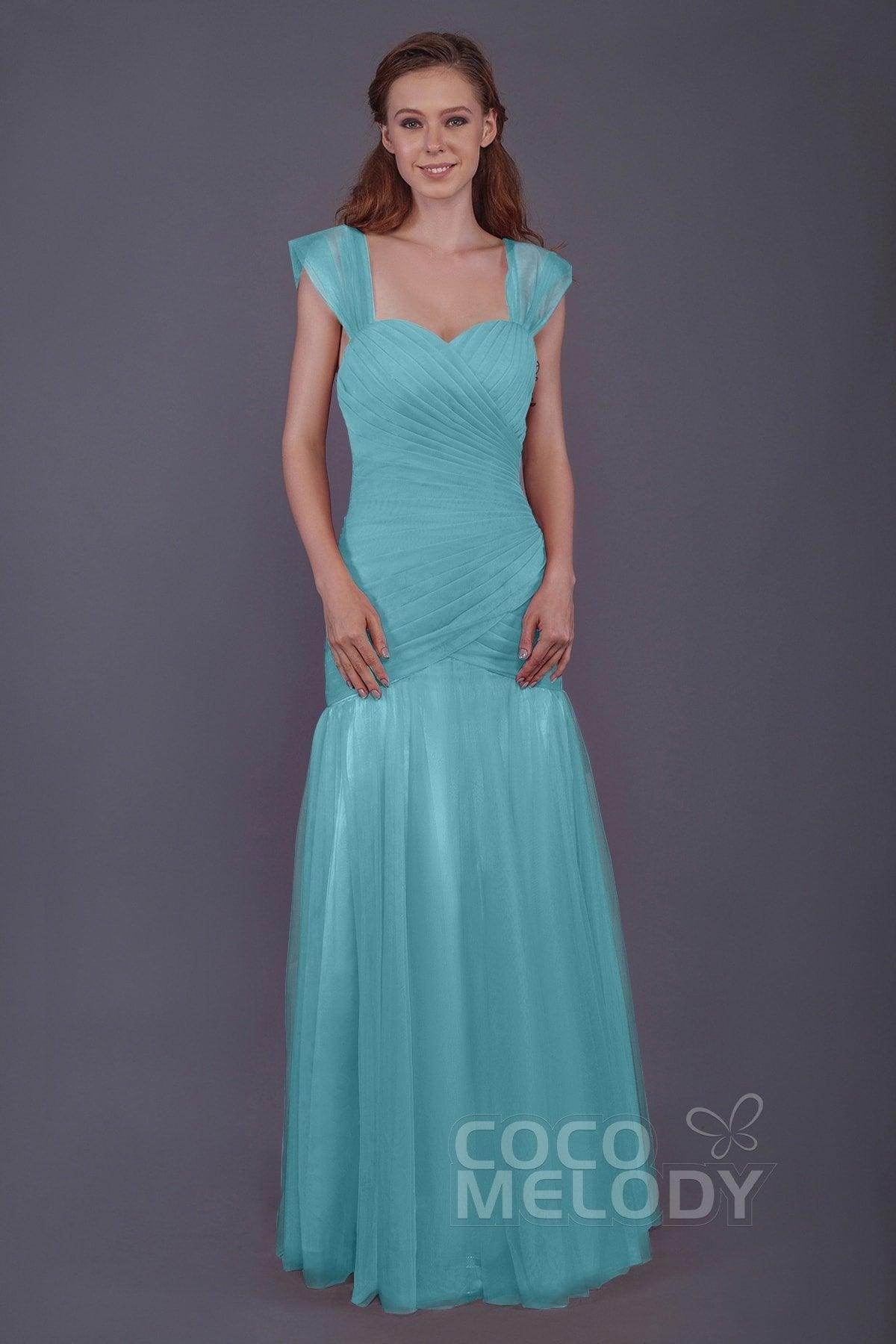 Trumpet-Mermaid Floor Length Tulle Bridesmaid Dress PR3500 - COCOMELODY
