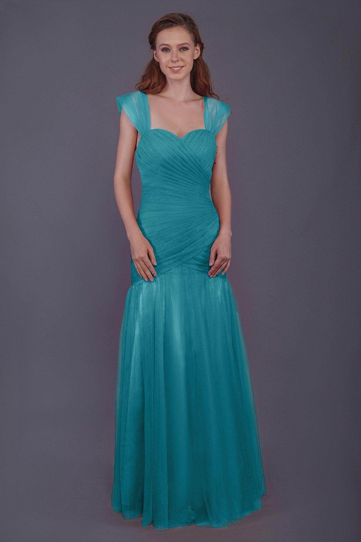 Trumpet-Mermaid Floor Length Tulle Bridesmaid Dress PR3500 - COCOMELODY