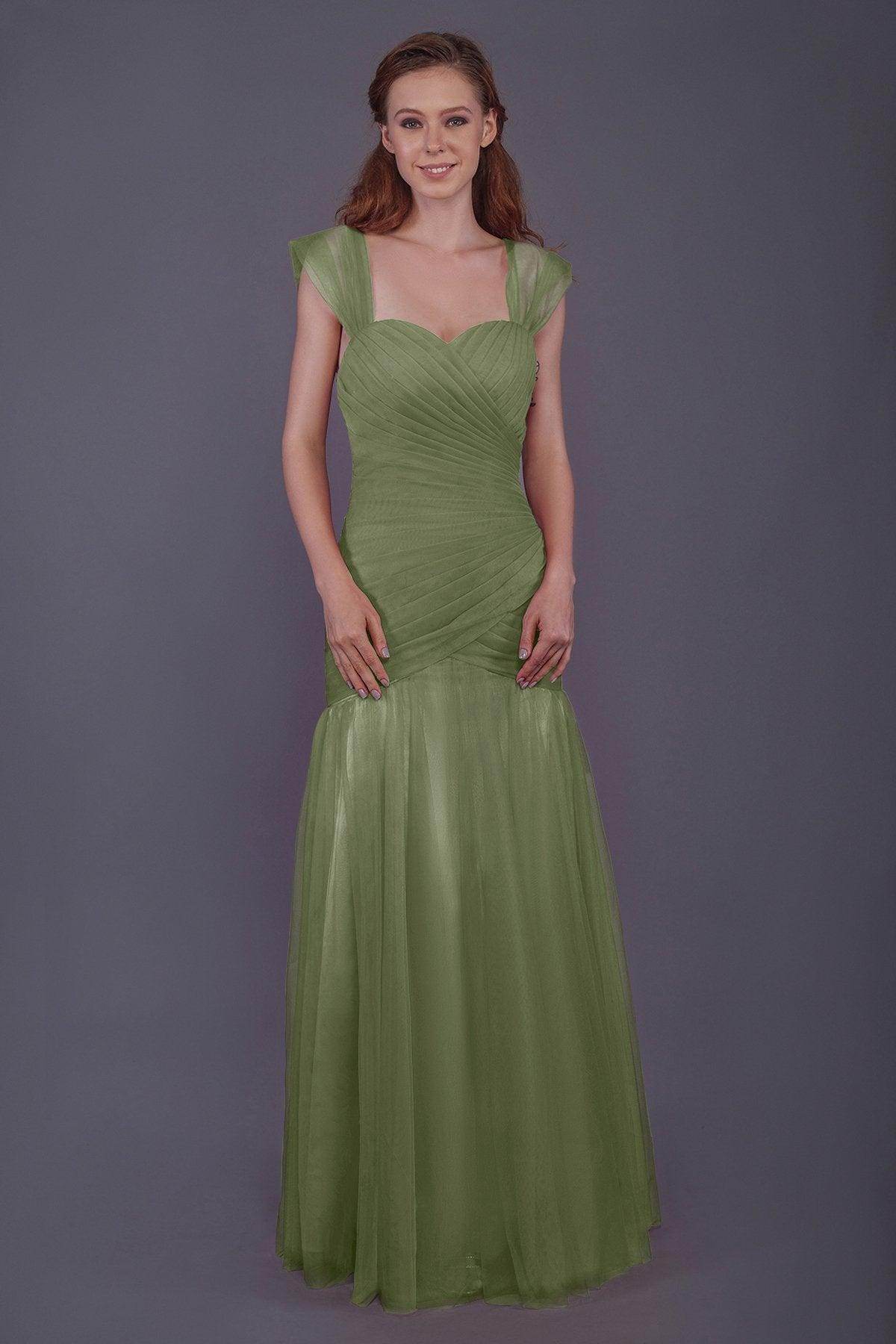 Trumpet-Mermaid Floor Length Tulle Bridesmaid Dress PR3500 - COCOMELODY