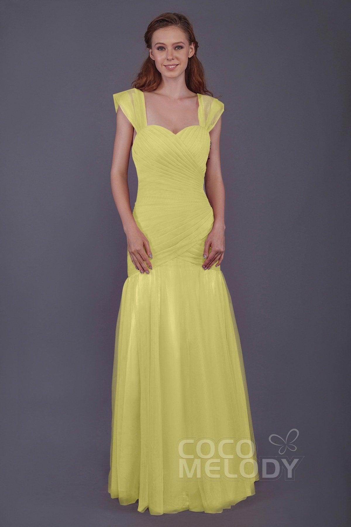 Trumpet-Mermaid Floor Length Tulle Bridesmaid Dress PR3500 - COCOMELODY