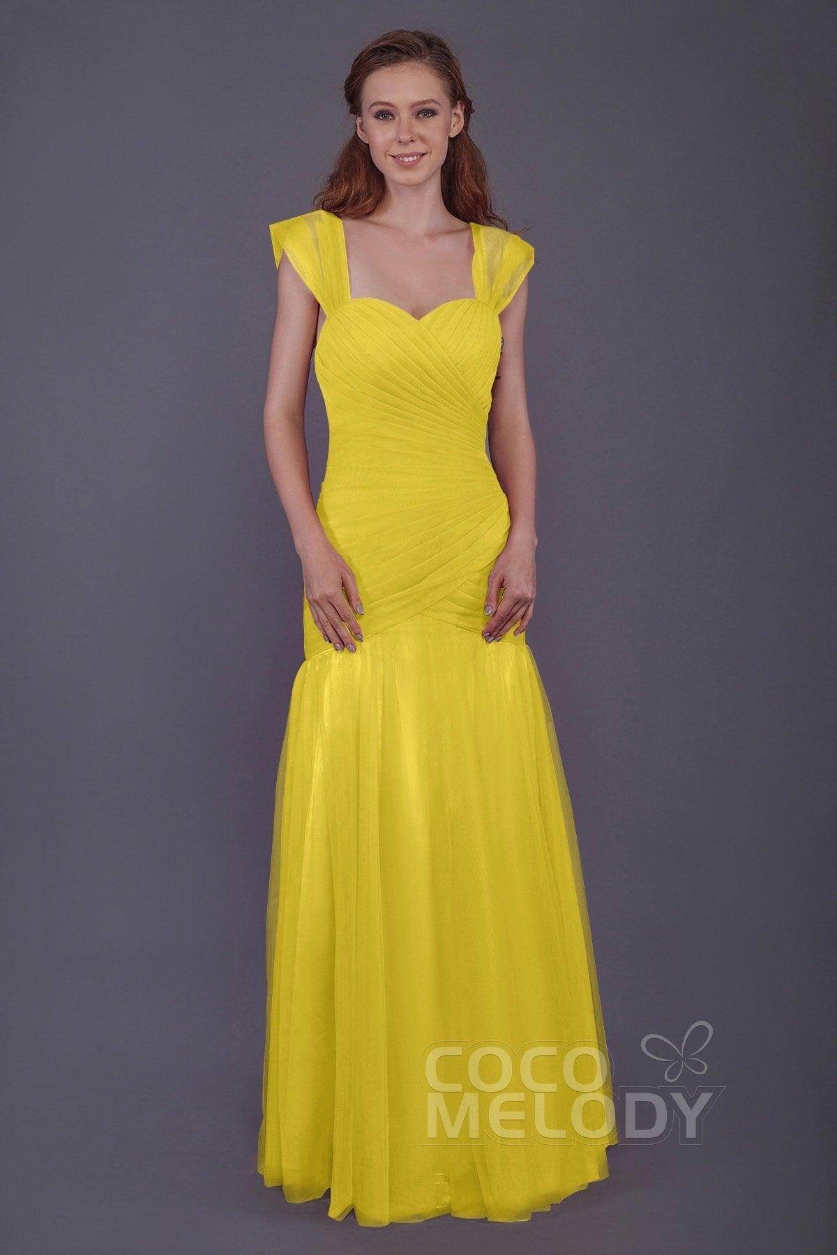 Trumpet-Mermaid Floor Length Tulle Bridesmaid Dress PR3500 - COCOMELODY