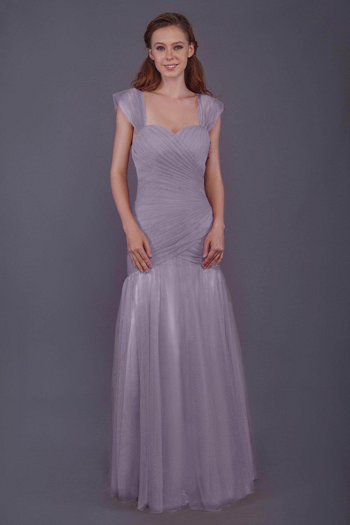 Trumpet-Mermaid Floor Length Tulle Bridesmaid Dress PR3500 - COCOMELODY