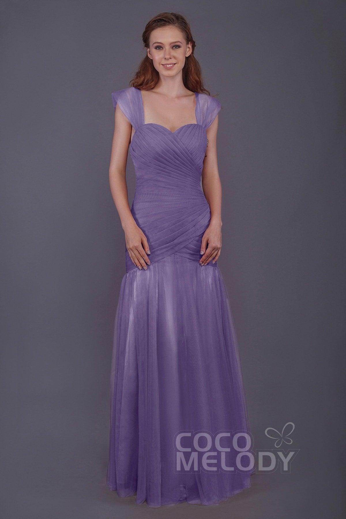 Trumpet-Mermaid Floor Length Tulle Bridesmaid Dress PR3500 - COCOMELODY