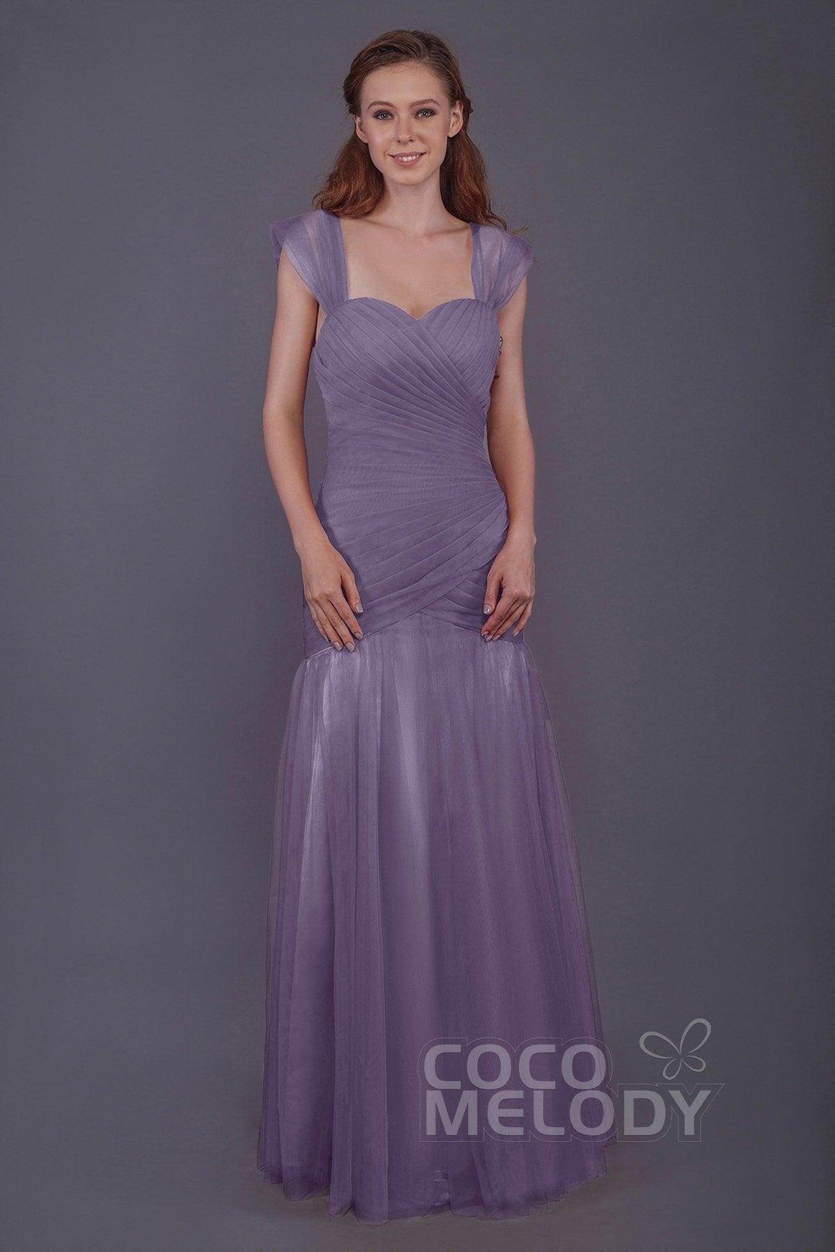 Trumpet-Mermaid Floor Length Tulle Bridesmaid Dress PR3500 - COCOMELODY