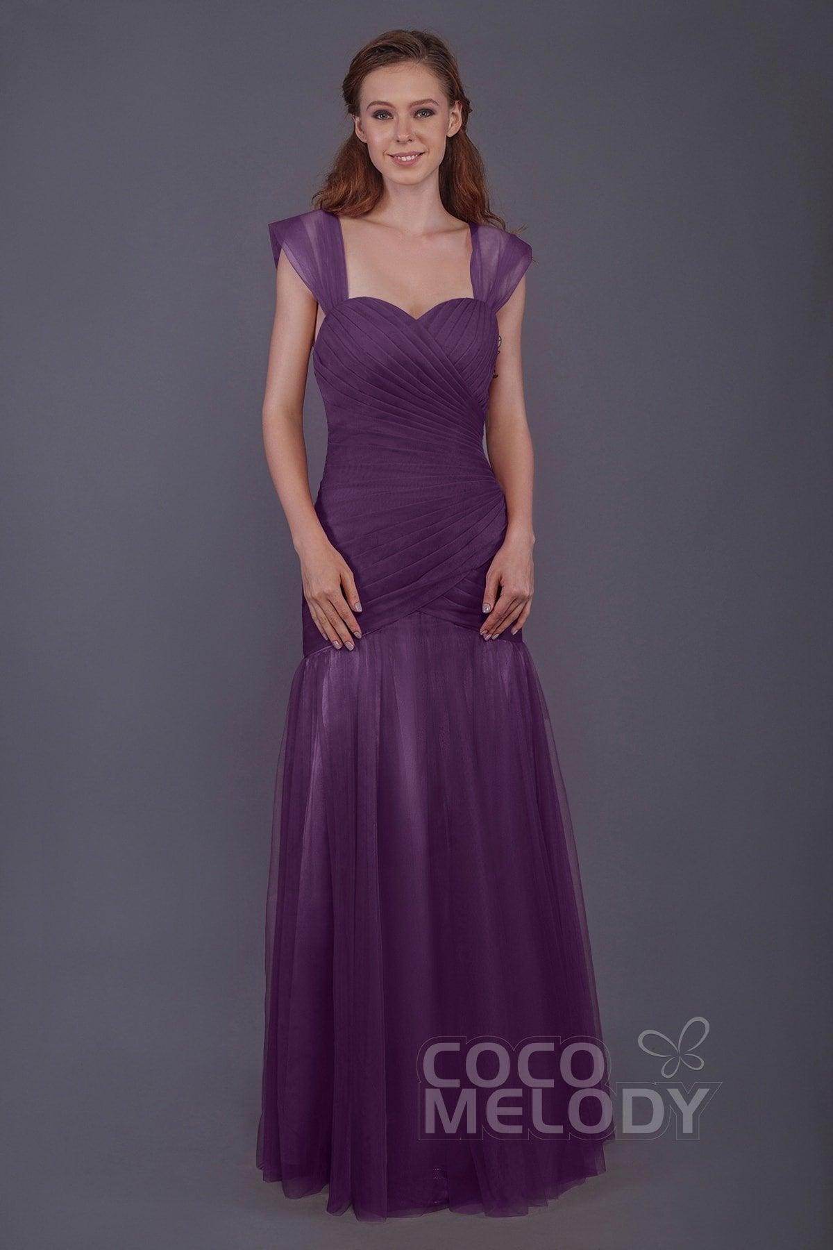 Trumpet-Mermaid Floor Length Tulle Bridesmaid Dress PR3500 - COCOMELODY