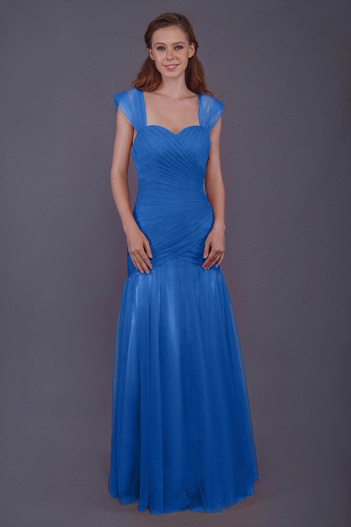 Trumpet-Mermaid Floor Length Tulle Bridesmaid Dress PR3500 - COCOMELODY