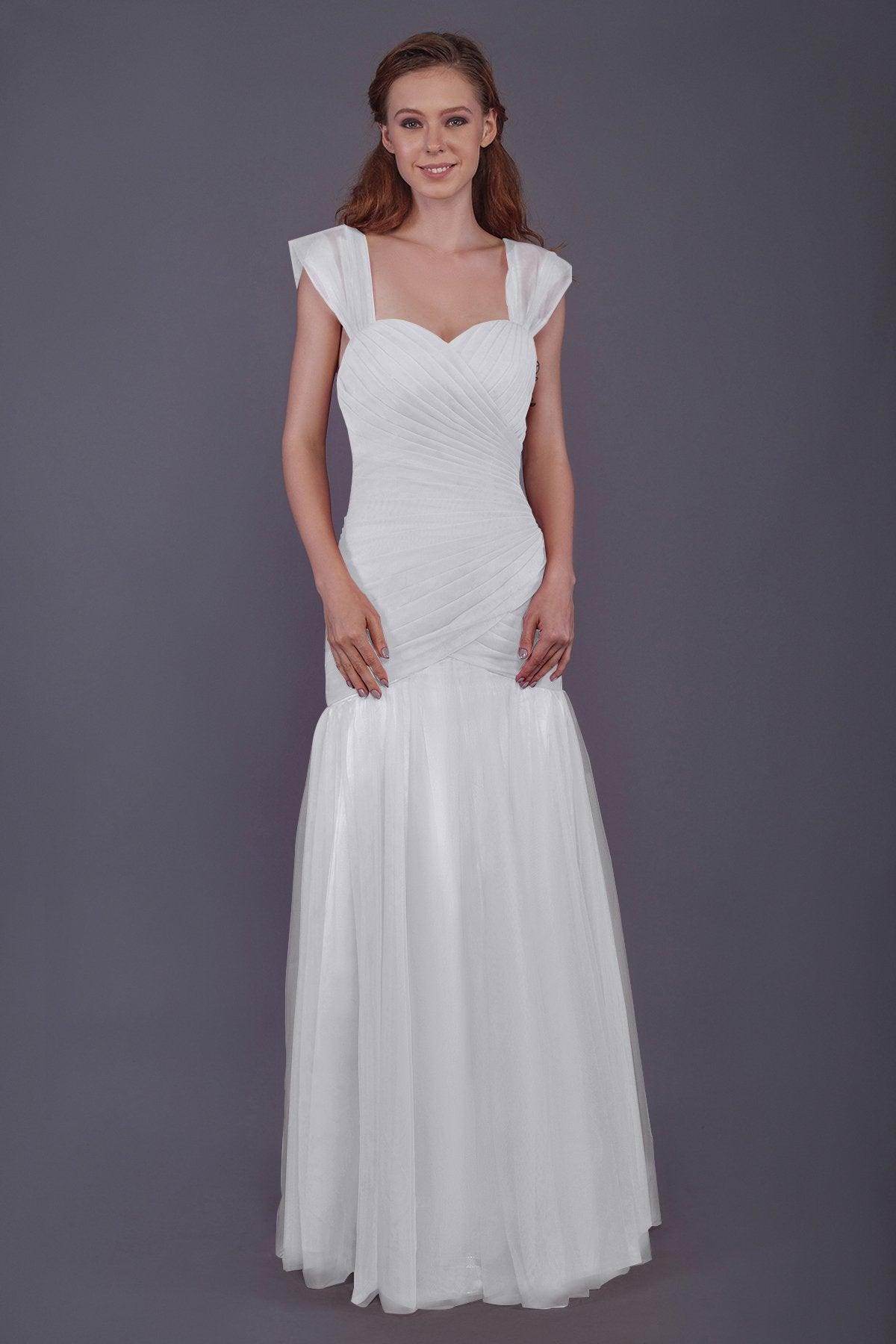 Trumpet-Mermaid Floor Length Tulle Bridesmaid Dress PR3500 - COCOMELODY