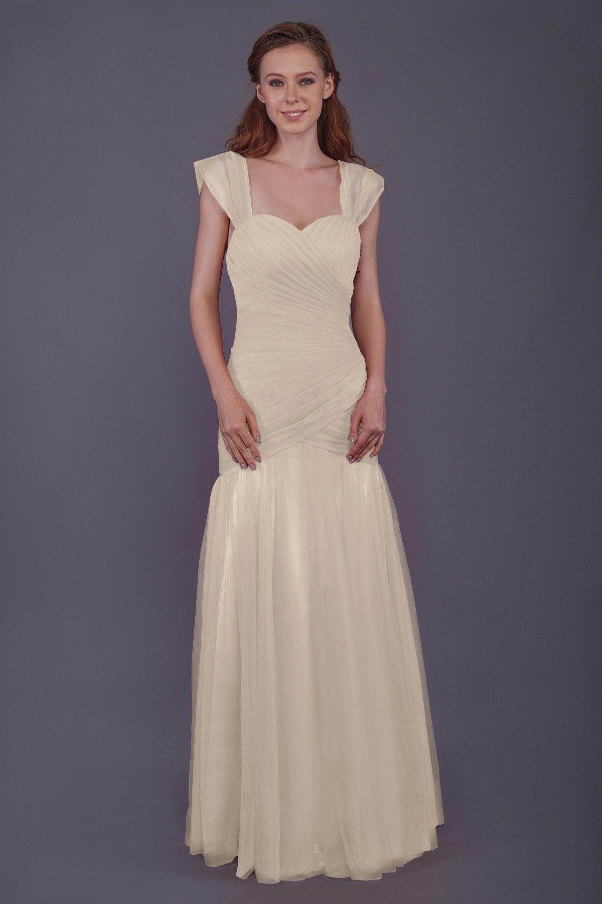 Trumpet-Mermaid Floor Length Tulle Bridesmaid Dress PR3500 - COCOMELODY