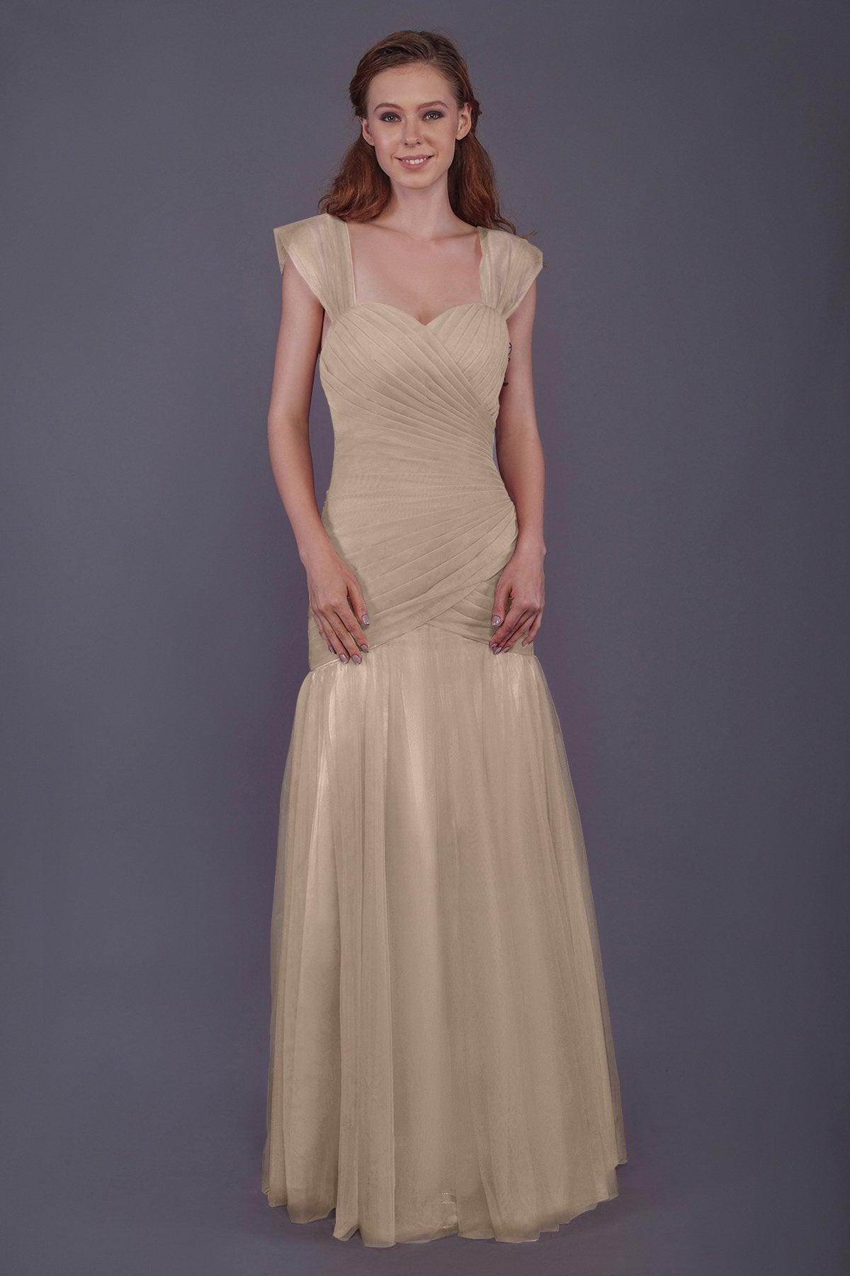Trumpet-Mermaid Floor Length Tulle Bridesmaid Dress PR3500 - COCOMELODY