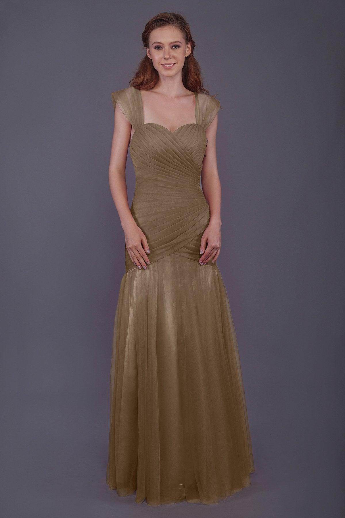 Trumpet-Mermaid Floor Length Tulle Bridesmaid Dress PR3500 - COCOMELODY