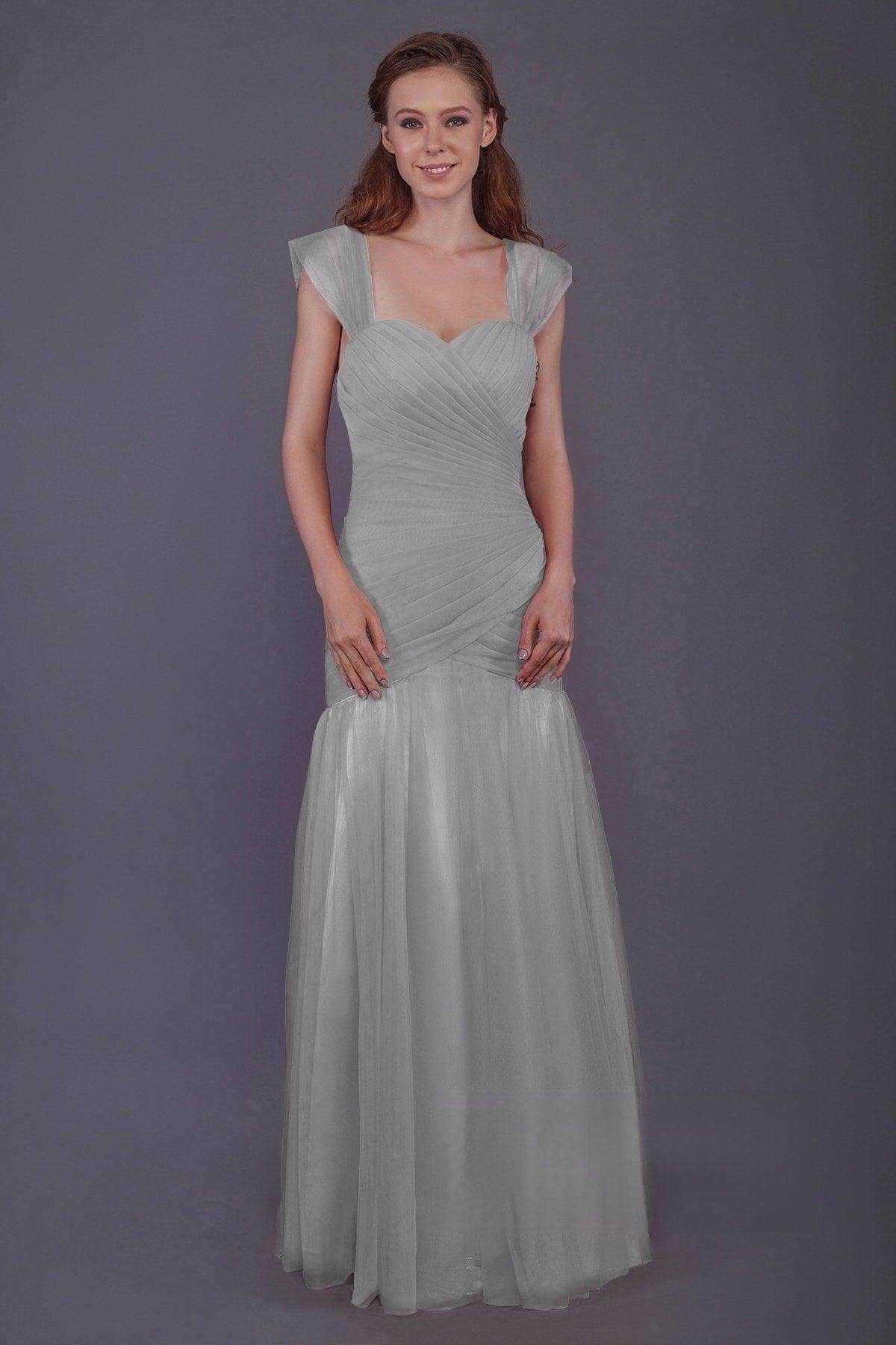 Trumpet-Mermaid Floor Length Tulle Bridesmaid Dress PR3500 - COCOMELODY
