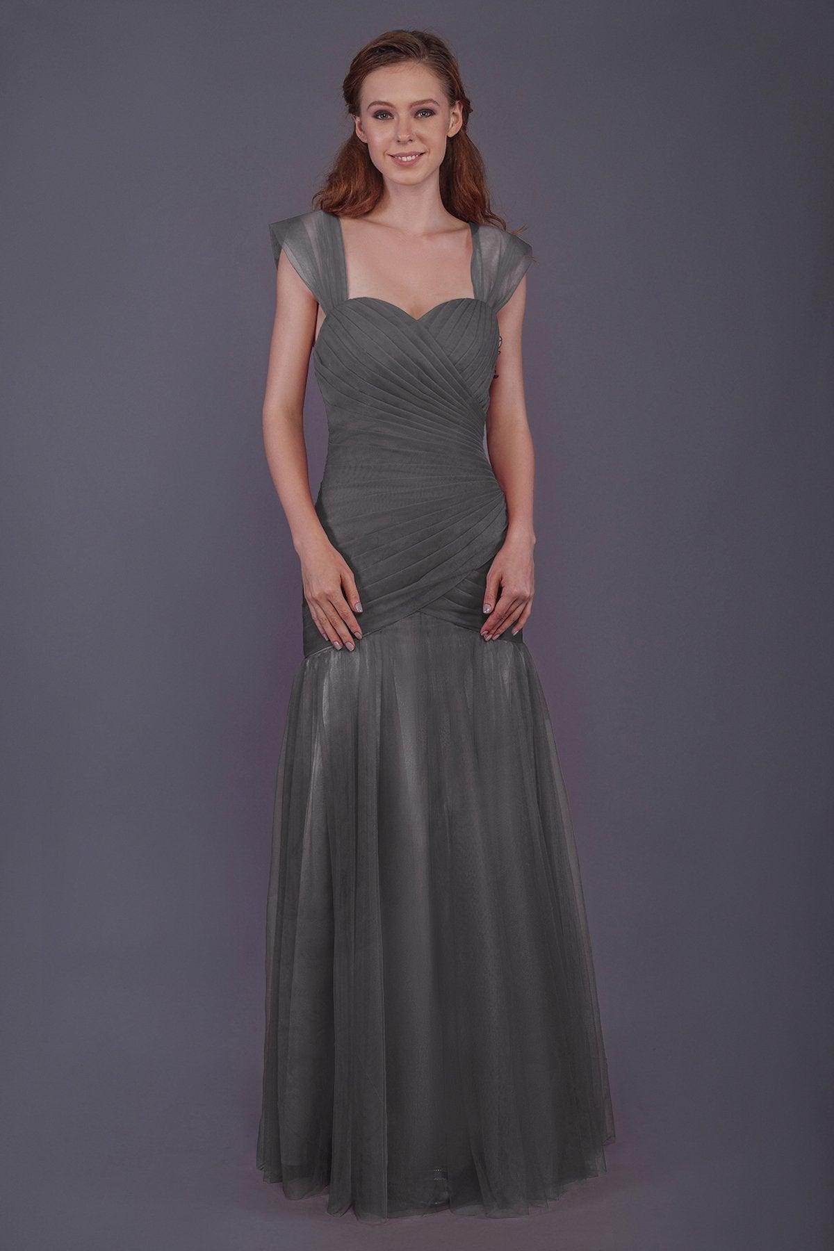 Trumpet-Mermaid Floor Length Tulle Bridesmaid Dress PR3500 - COCOMELODY