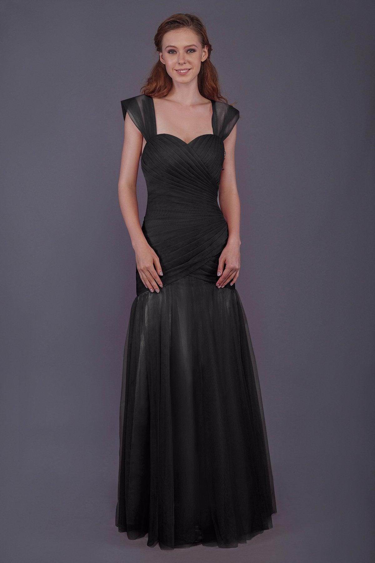 Trumpet-Mermaid Floor Length Tulle Bridesmaid Dress PR3500 - COCOMELODY