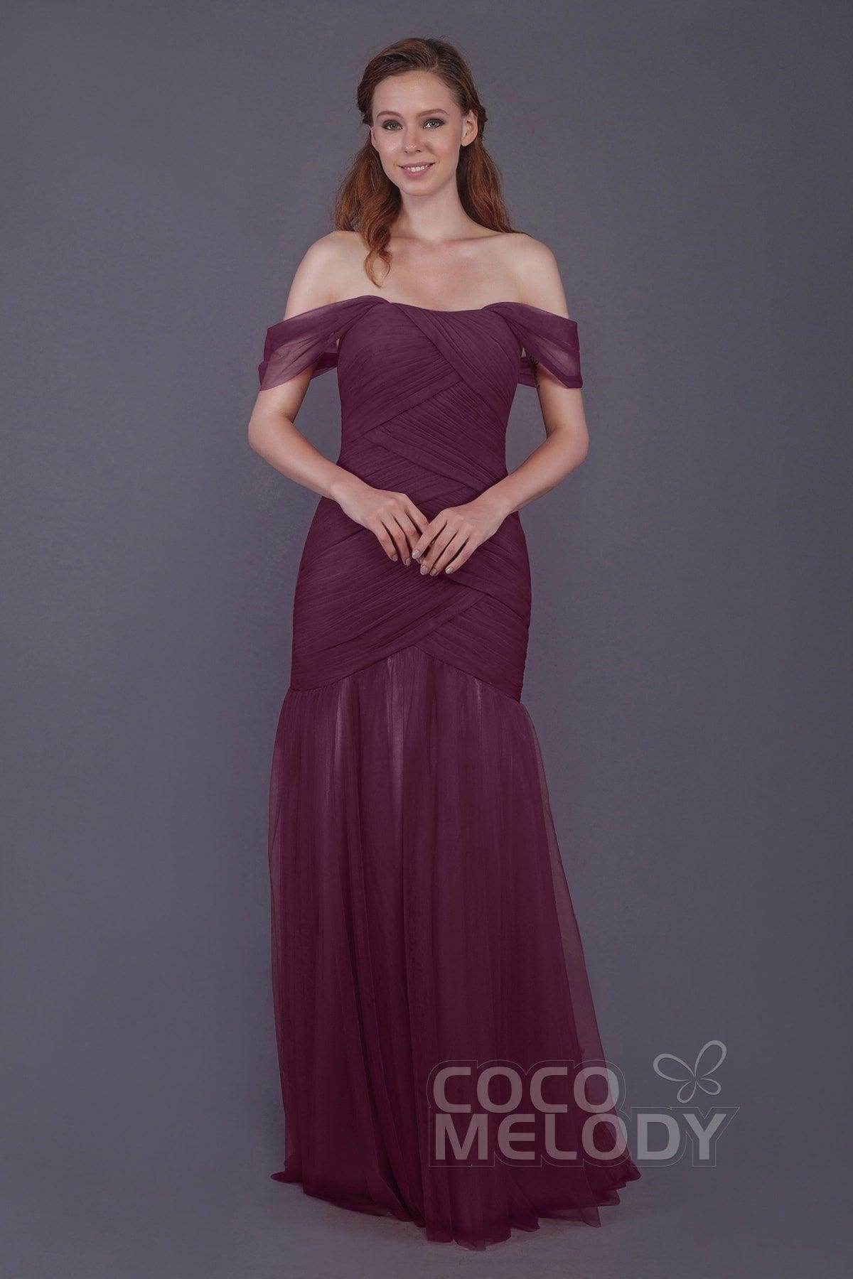 Trumpet-Mermaid Floor Length Tulle Bridesmaid Dress PR3504 - COCOMELODY