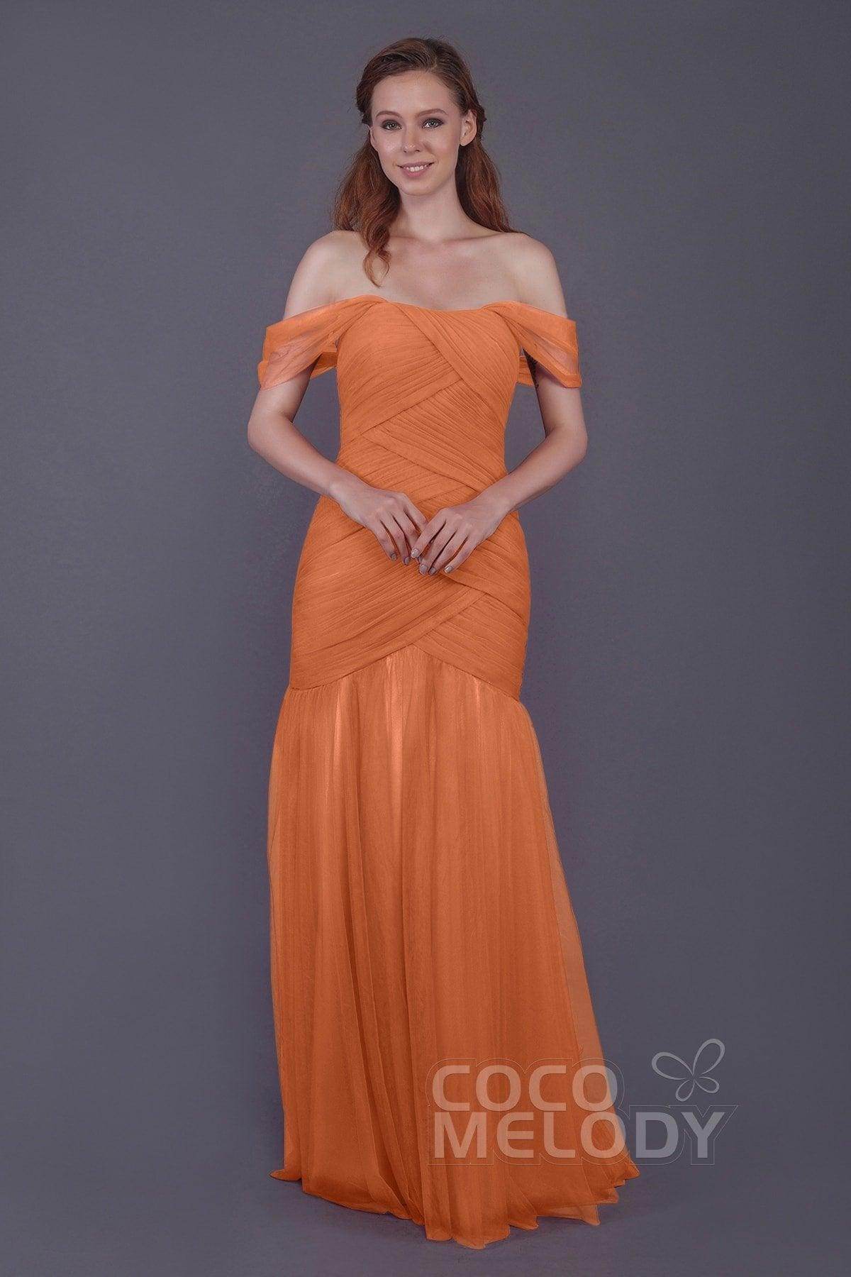 Trumpet-Mermaid Floor Length Tulle Bridesmaid Dress PR3504 - COCOMELODY