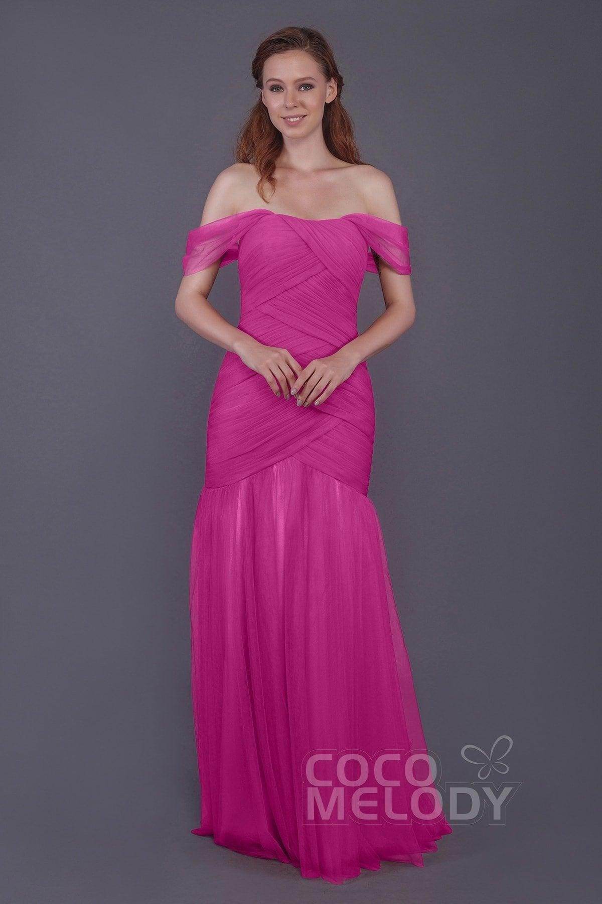Trumpet-Mermaid Floor Length Tulle Bridesmaid Dress PR3504 - COCOMELODY