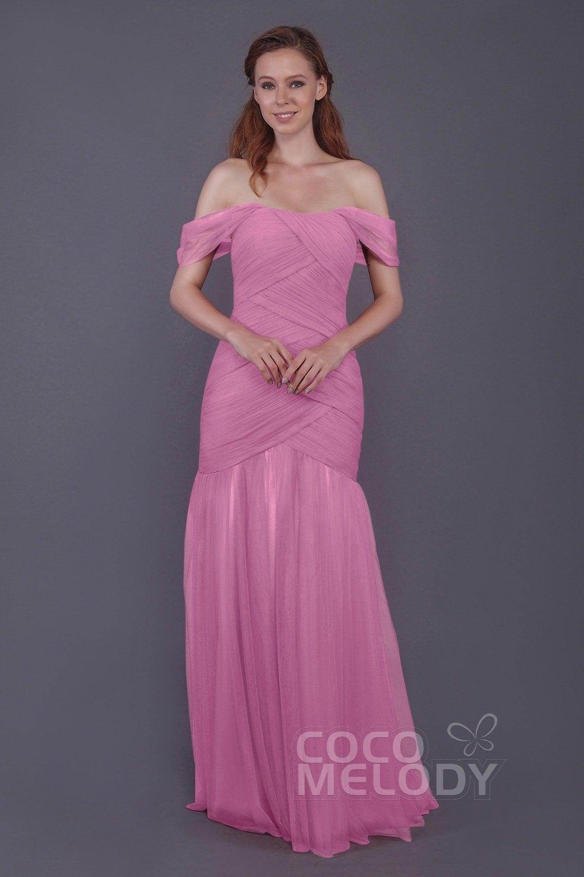 Trumpet-Mermaid Floor Length Tulle Bridesmaid Dress PR3504 - COCOMELODY