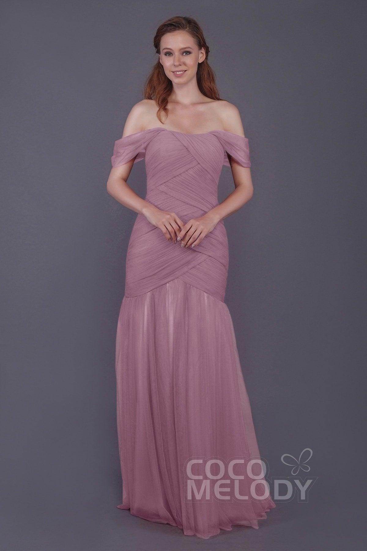 Trumpet-Mermaid Floor Length Tulle Bridesmaid Dress PR3504 - COCOMELODY