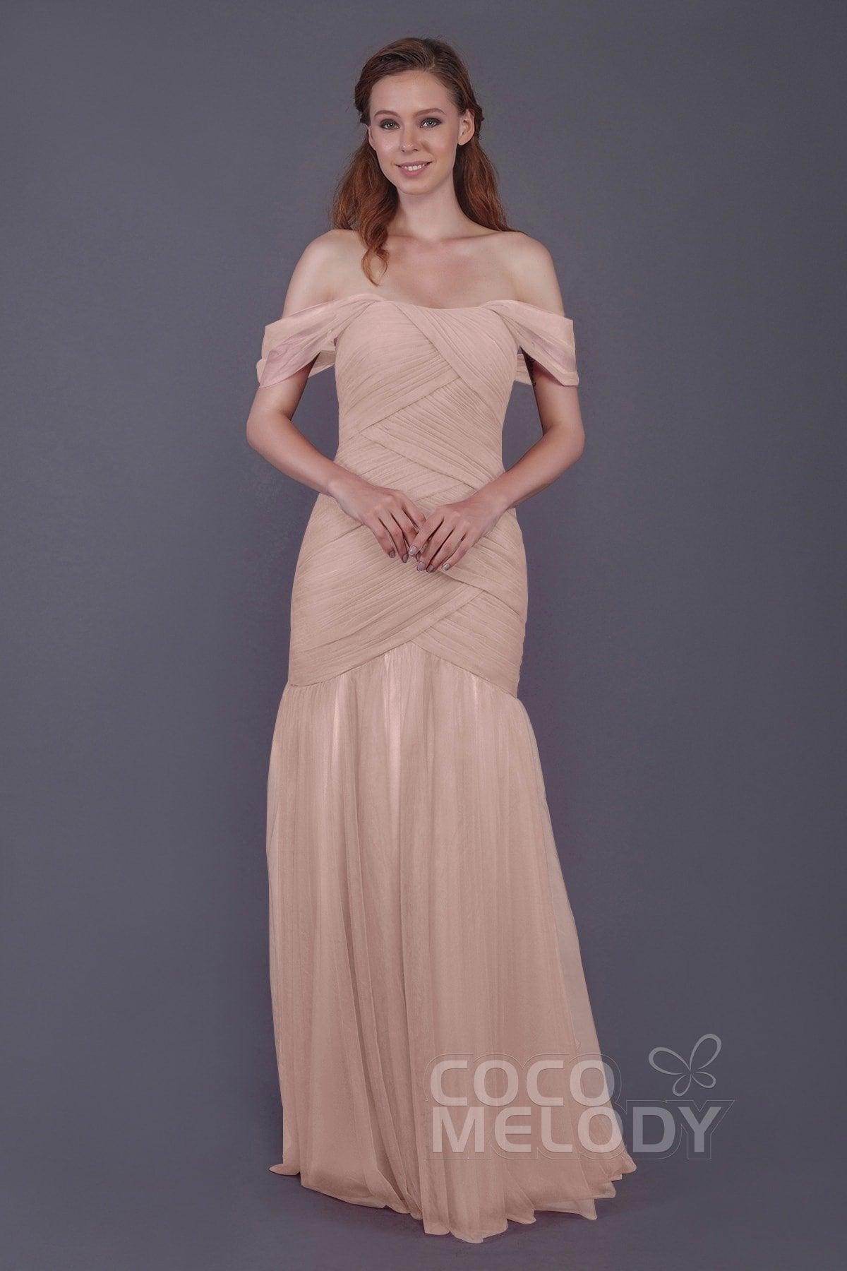 Trumpet-Mermaid Floor Length Tulle Bridesmaid Dress PR3504 - COCOMELODY