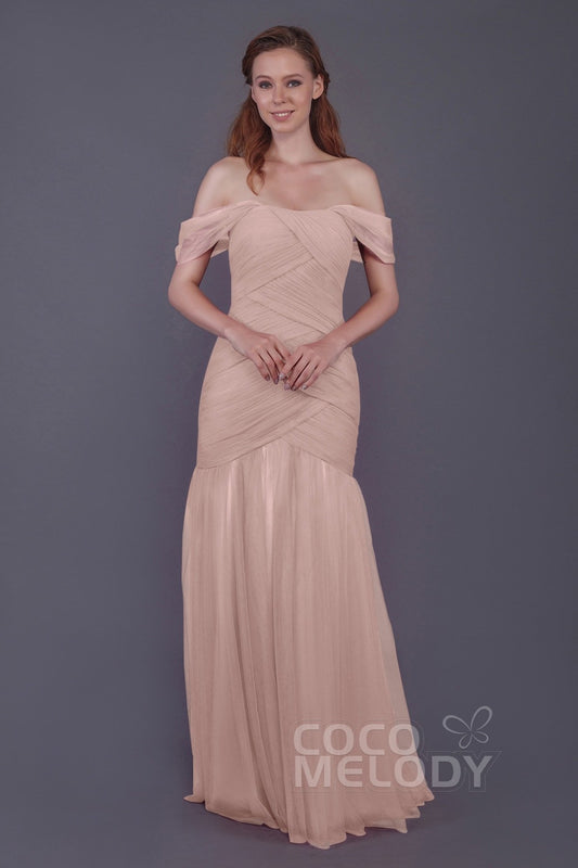 Trumpet-Mermaid Floor Length Tulle Bridesmaid Dress PR3504