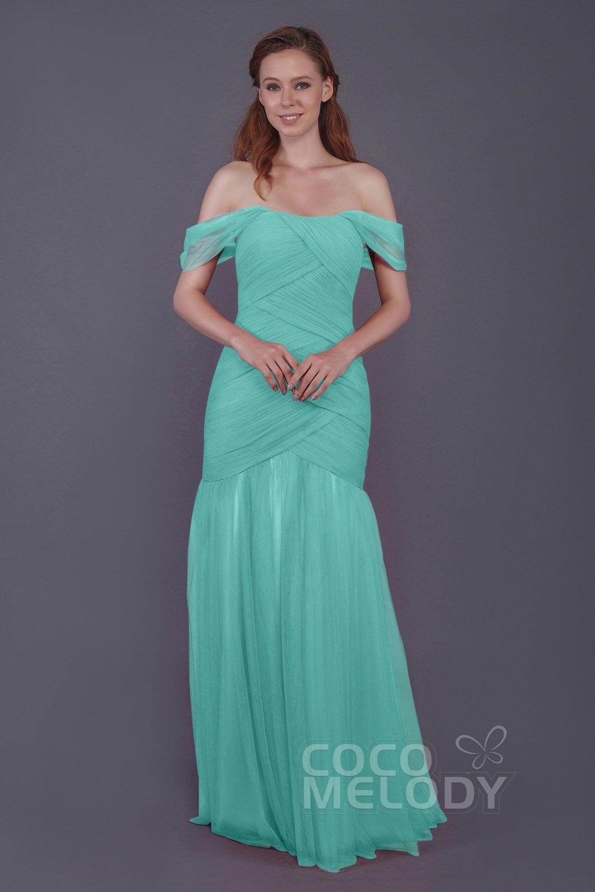 Trumpet-Mermaid Floor Length Tulle Bridesmaid Dress PR3504 - COCOMELODY