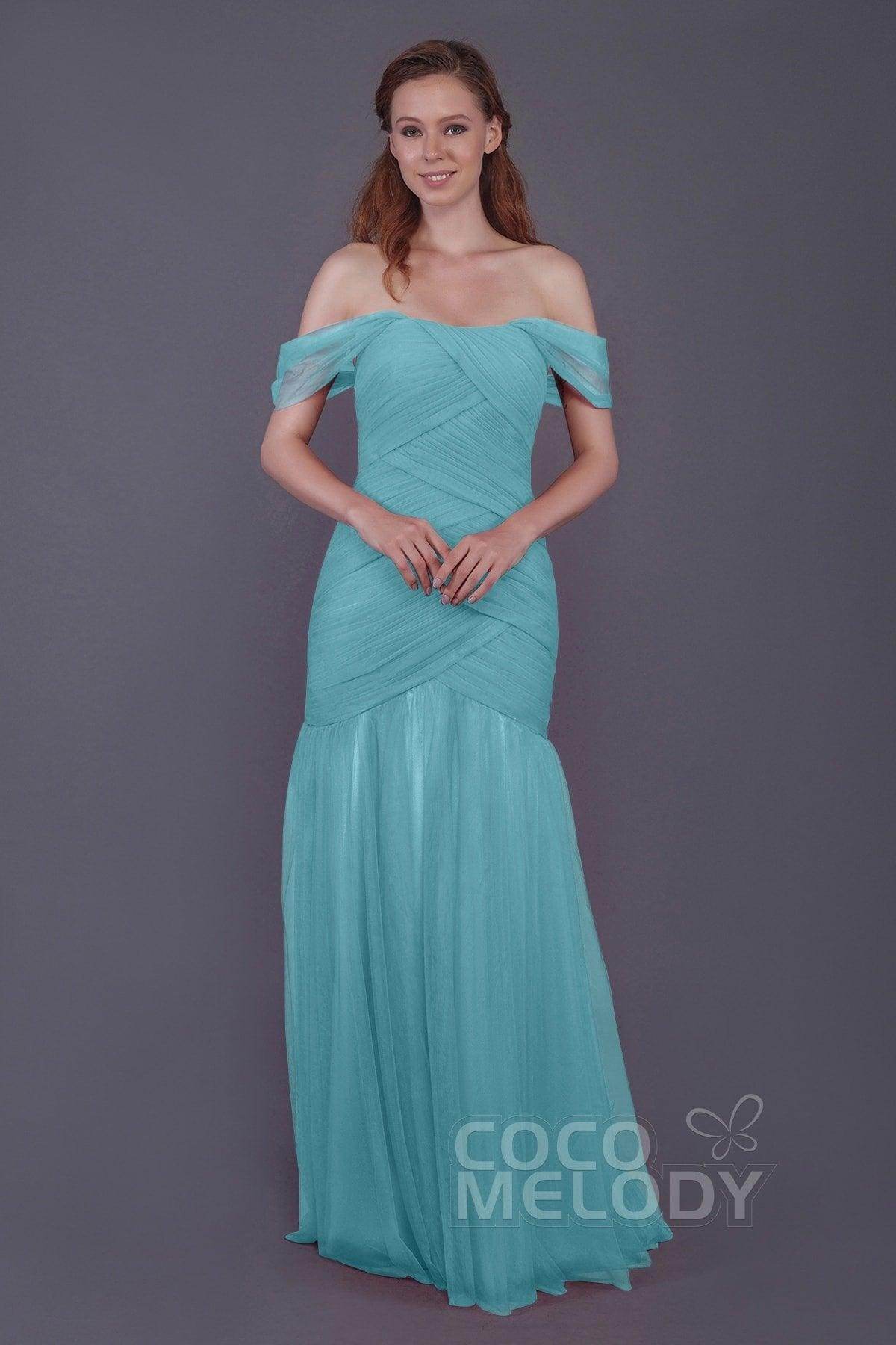 Trumpet-Mermaid Floor Length Tulle Bridesmaid Dress PR3504 - COCOMELODY