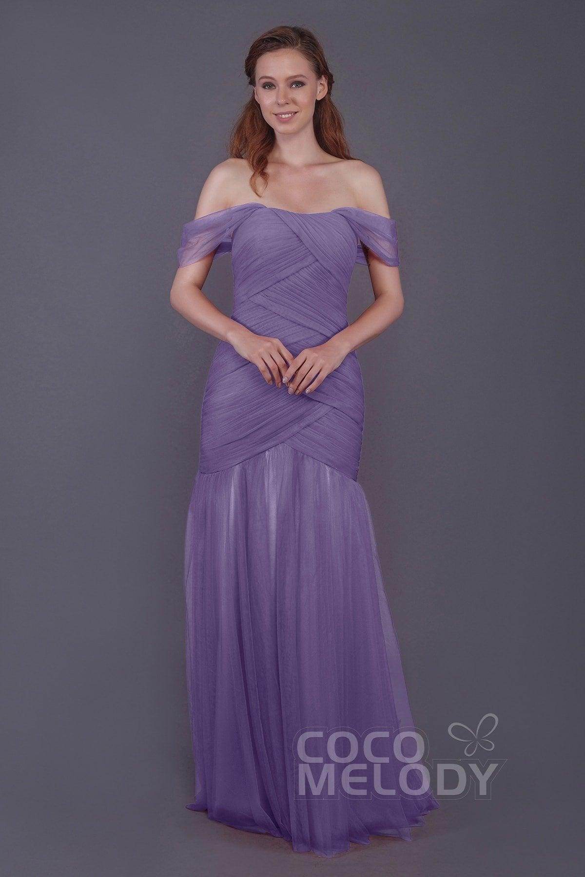 Trumpet-Mermaid Floor Length Tulle Bridesmaid Dress PR3504 - COCOMELODY