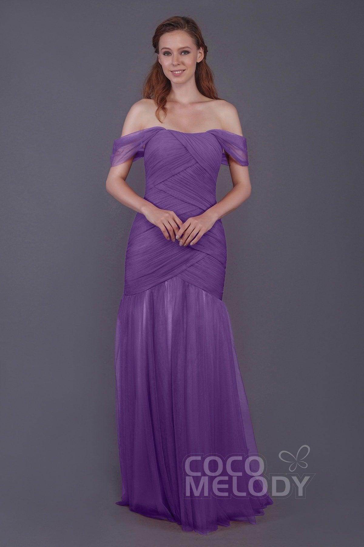 Trumpet-Mermaid Floor Length Tulle Bridesmaid Dress PR3504 - COCOMELODY