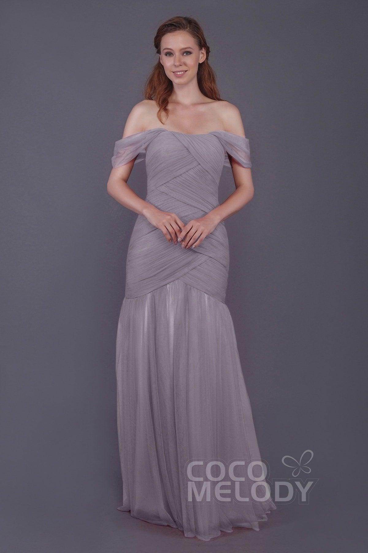 Trumpet-Mermaid Floor Length Tulle Bridesmaid Dress PR3504 - COCOMELODY