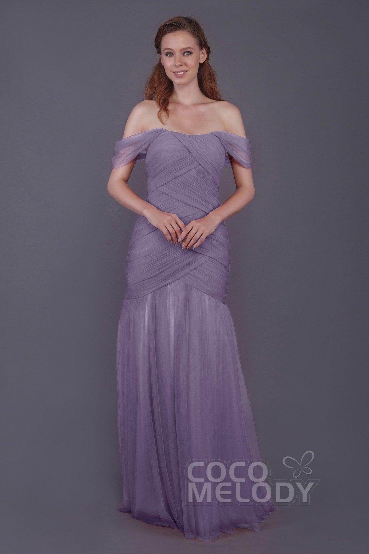 Trumpet-Mermaid Floor Length Tulle Bridesmaid Dress PR3504 - COCOMELODY