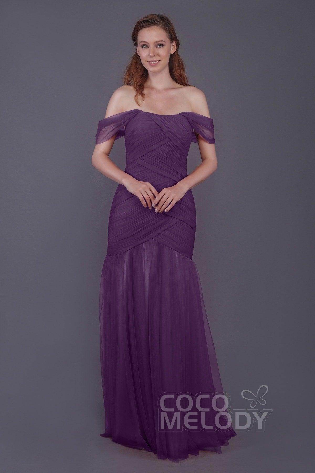 Trumpet-Mermaid Floor Length Tulle Bridesmaid Dress PR3504 - COCOMELODY
