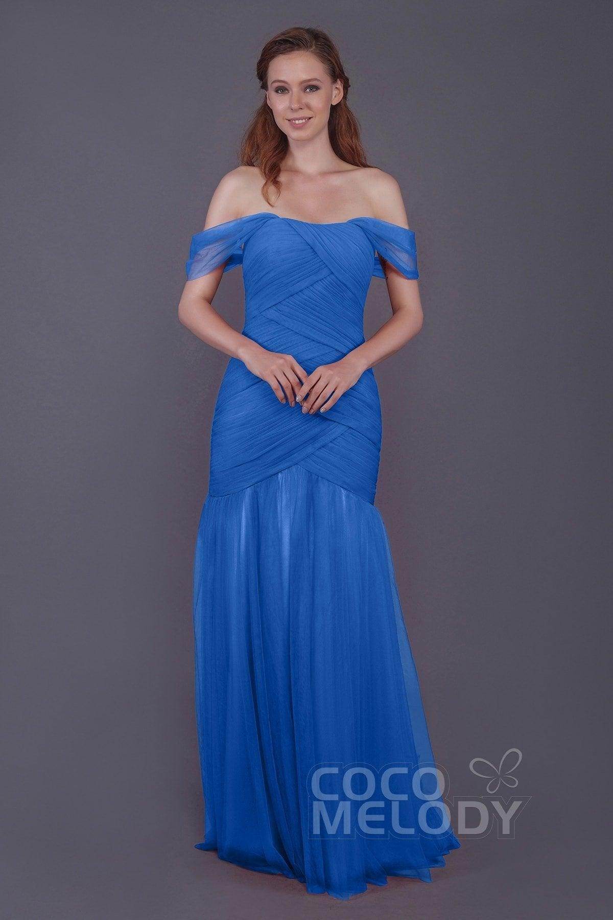 Trumpet-Mermaid Floor Length Tulle Bridesmaid Dress PR3504 - COCOMELODY