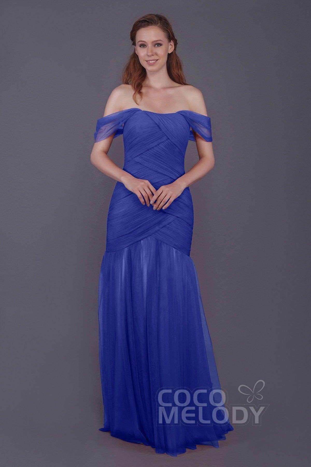 Trumpet-Mermaid Floor Length Tulle Bridesmaid Dress PR3504 - COCOMELODY
