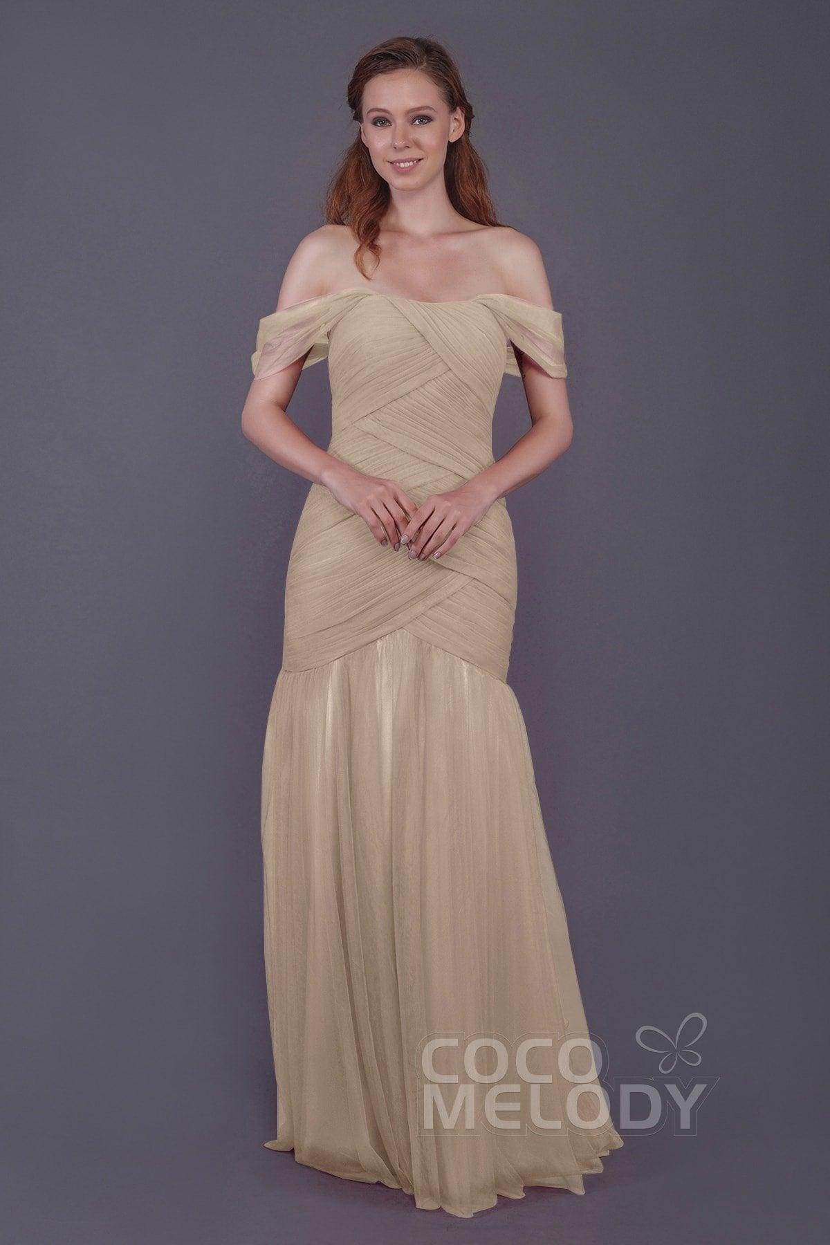 Trumpet-Mermaid Floor Length Tulle Bridesmaid Dress PR3504 - COCOMELODY