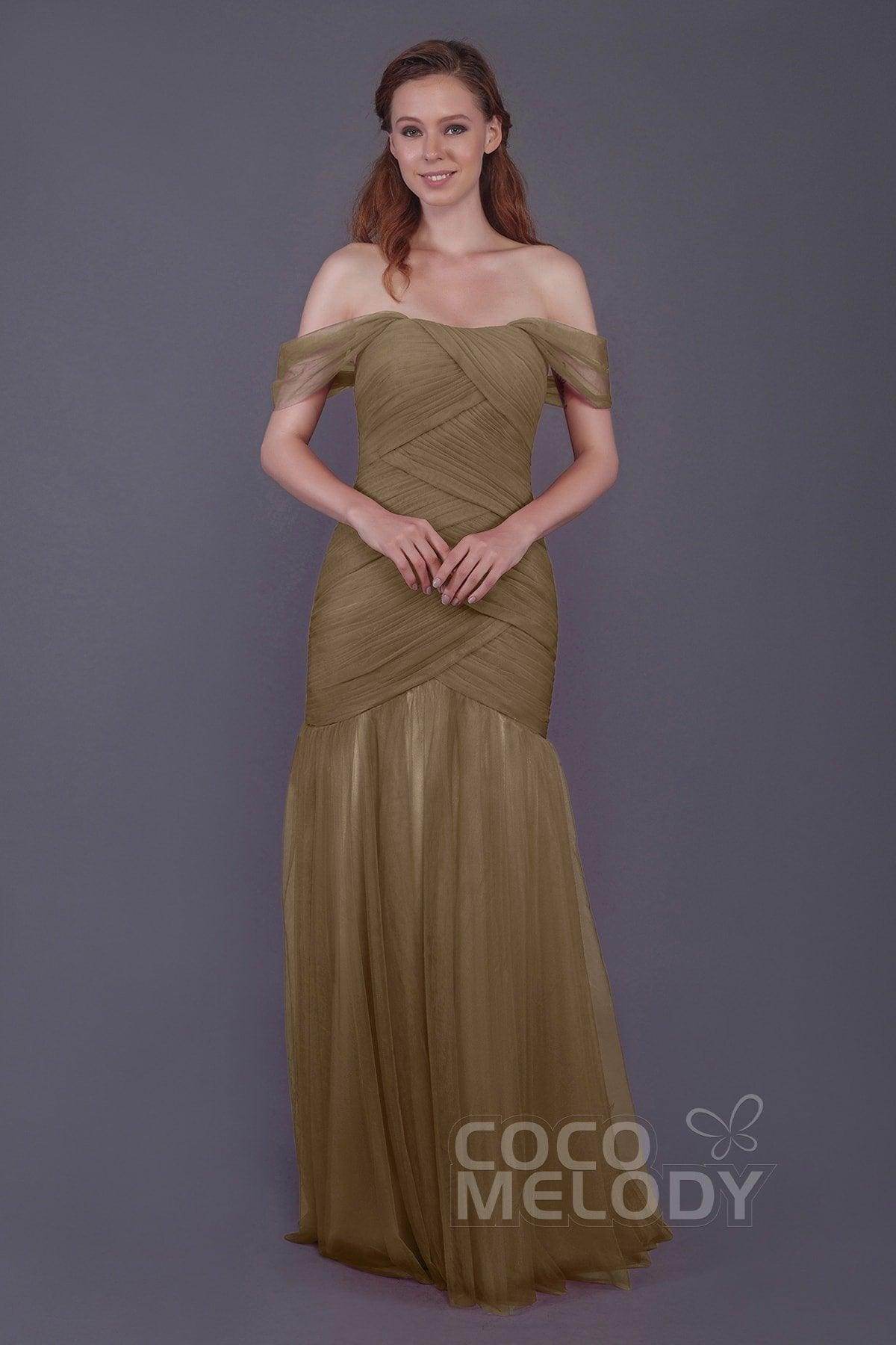 Trumpet-Mermaid Floor Length Tulle Bridesmaid Dress PR3504 - COCOMELODY