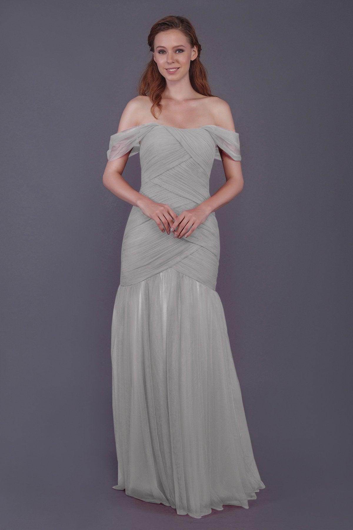Trumpet-Mermaid Floor Length Tulle Bridesmaid Dress PR3504 - COCOMELODY