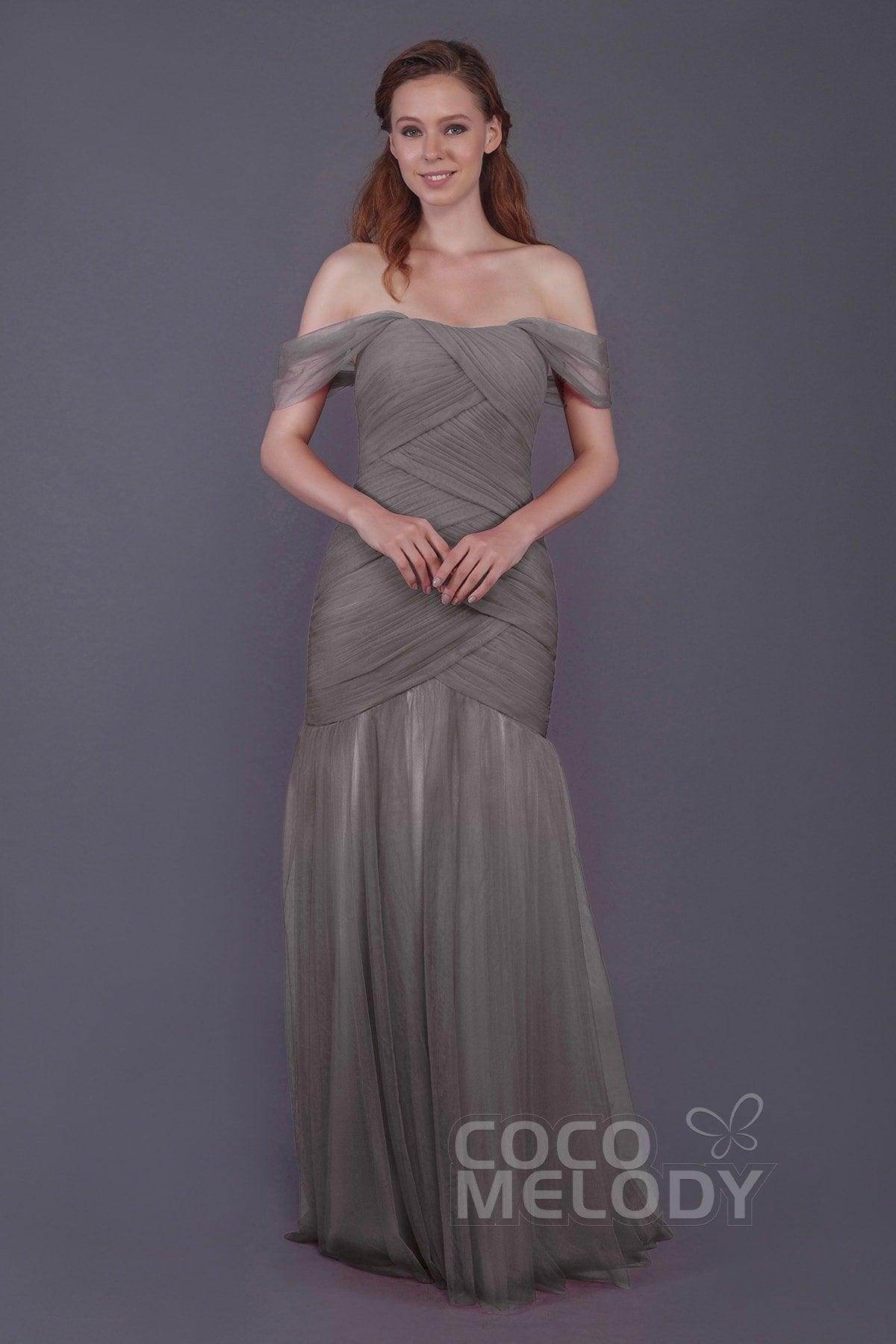 Trumpet-Mermaid Floor Length Tulle Bridesmaid Dress PR3504 - COCOMELODY