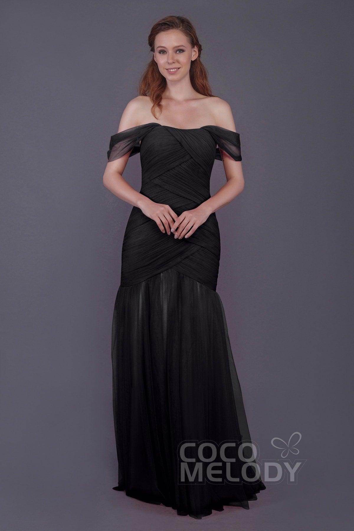 Trumpet-Mermaid Floor Length Tulle Bridesmaid Dress PR3504 - COCOMELODY