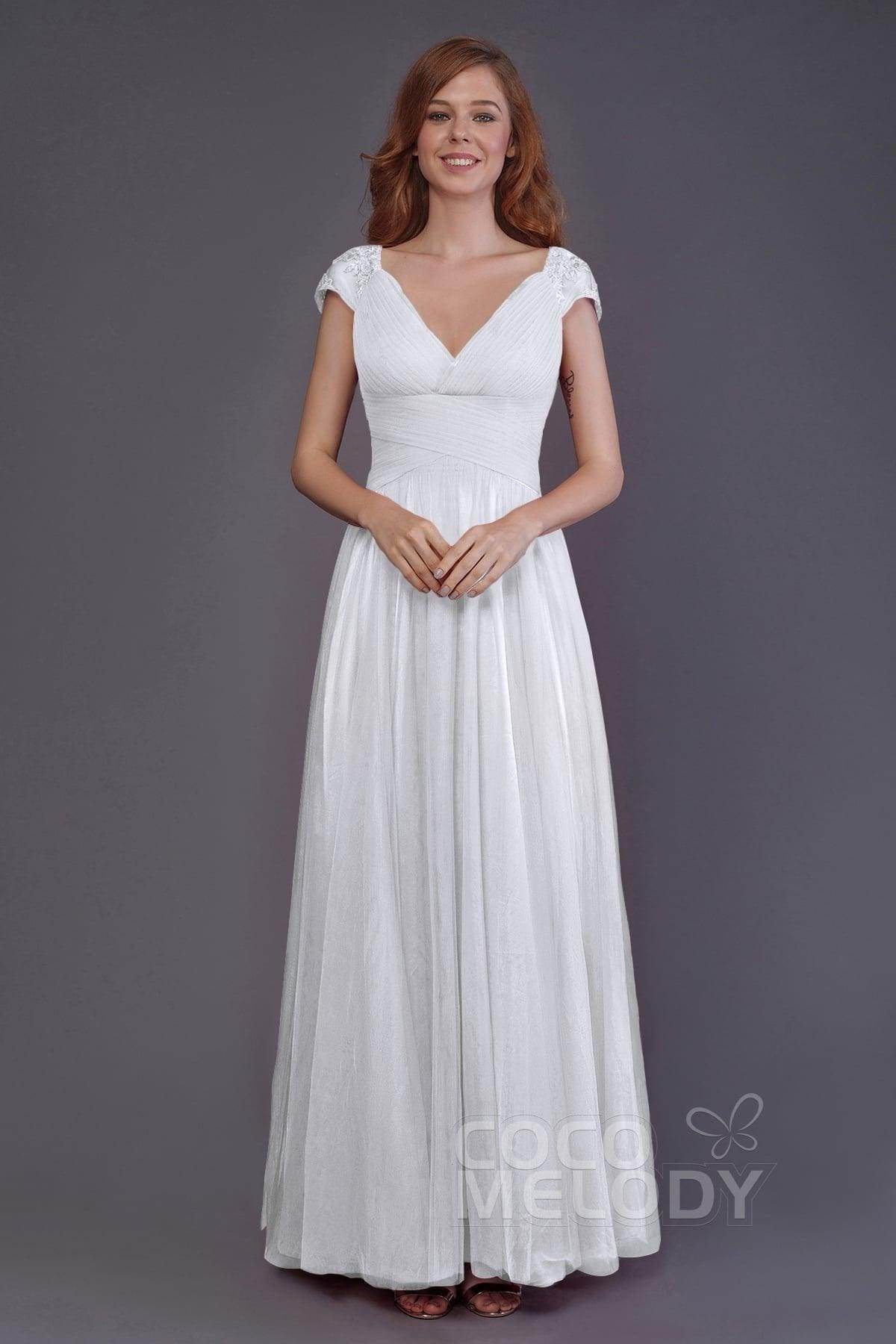 Sheath-Column Floor Length Tulle Bridesmaid Dress PR3510 - COCOMELODY