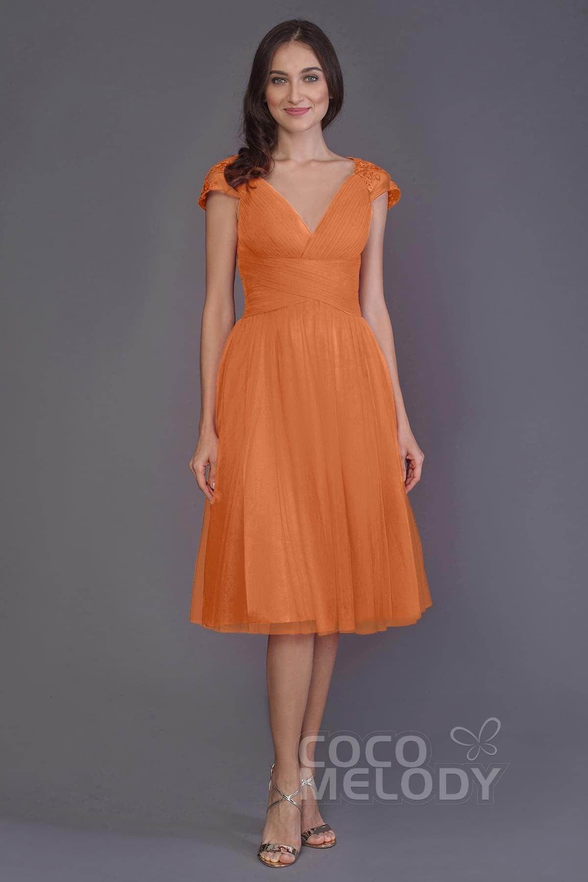 A-Line Knee Length Tulle Bridesmaid Dress PR3515 - COCOMELODY