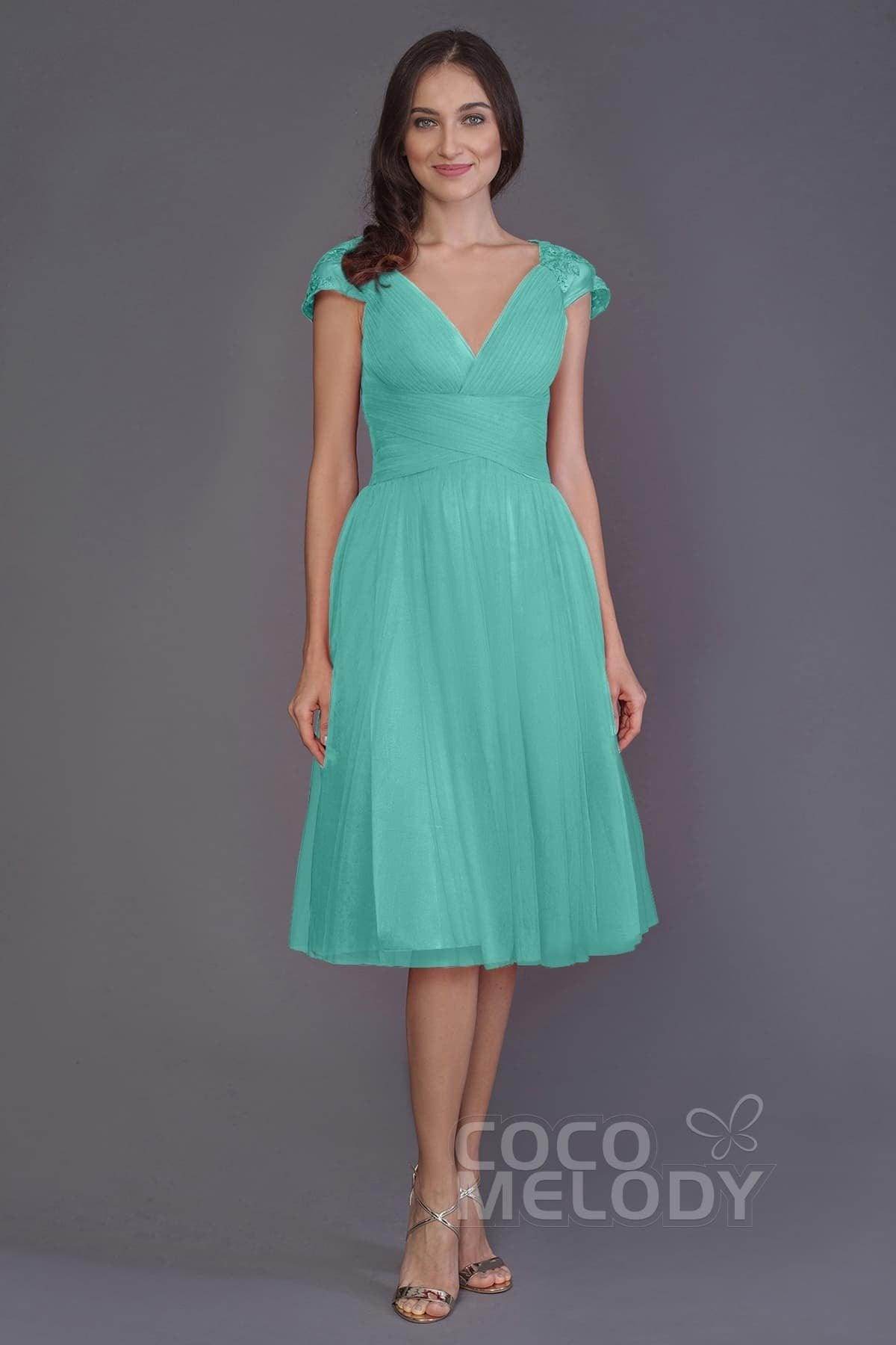 A-Line Knee Length Tulle Bridesmaid Dress PR3515 - COCOMELODY