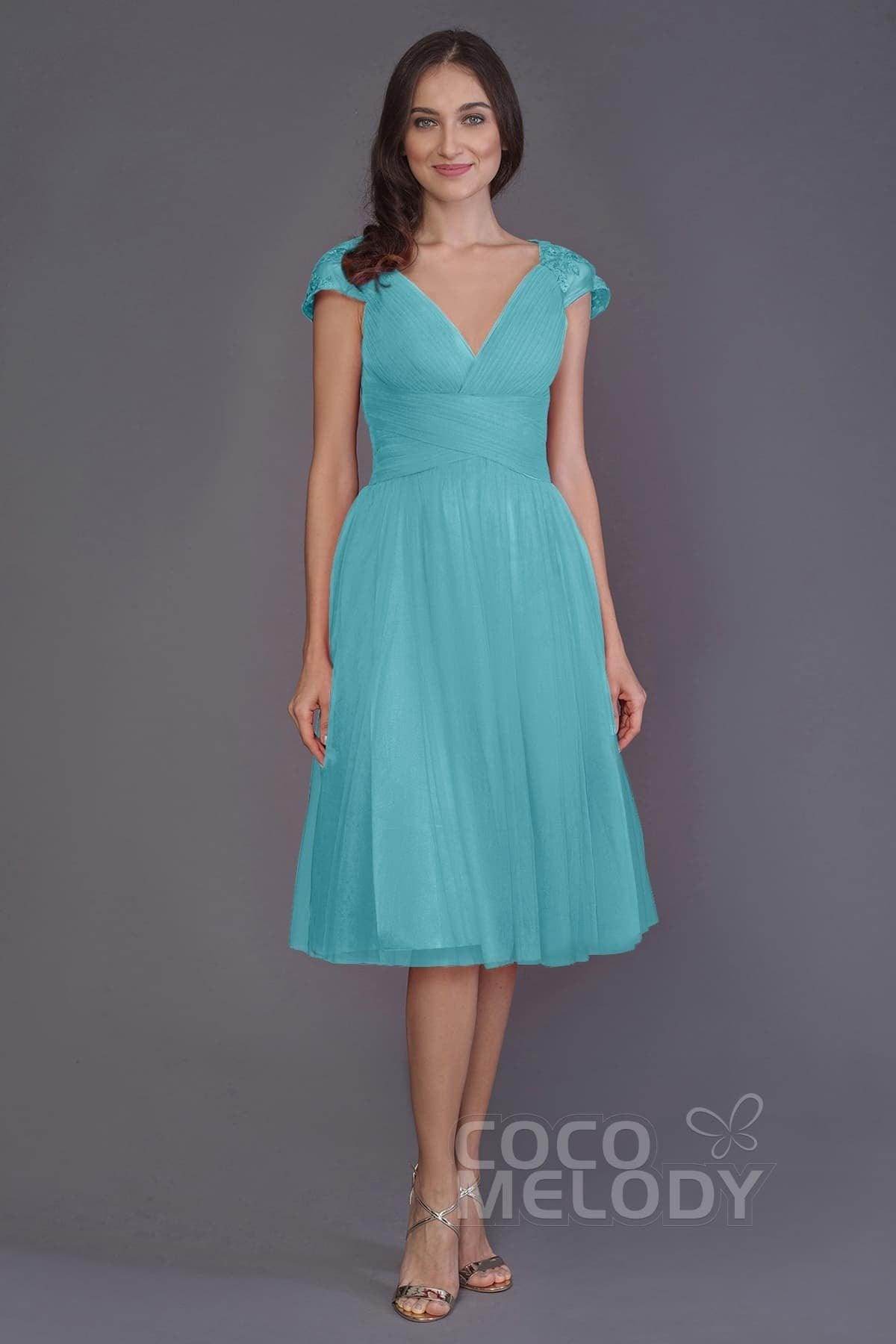 A-Line Knee Length Tulle Bridesmaid Dress PR3515 - COCOMELODY