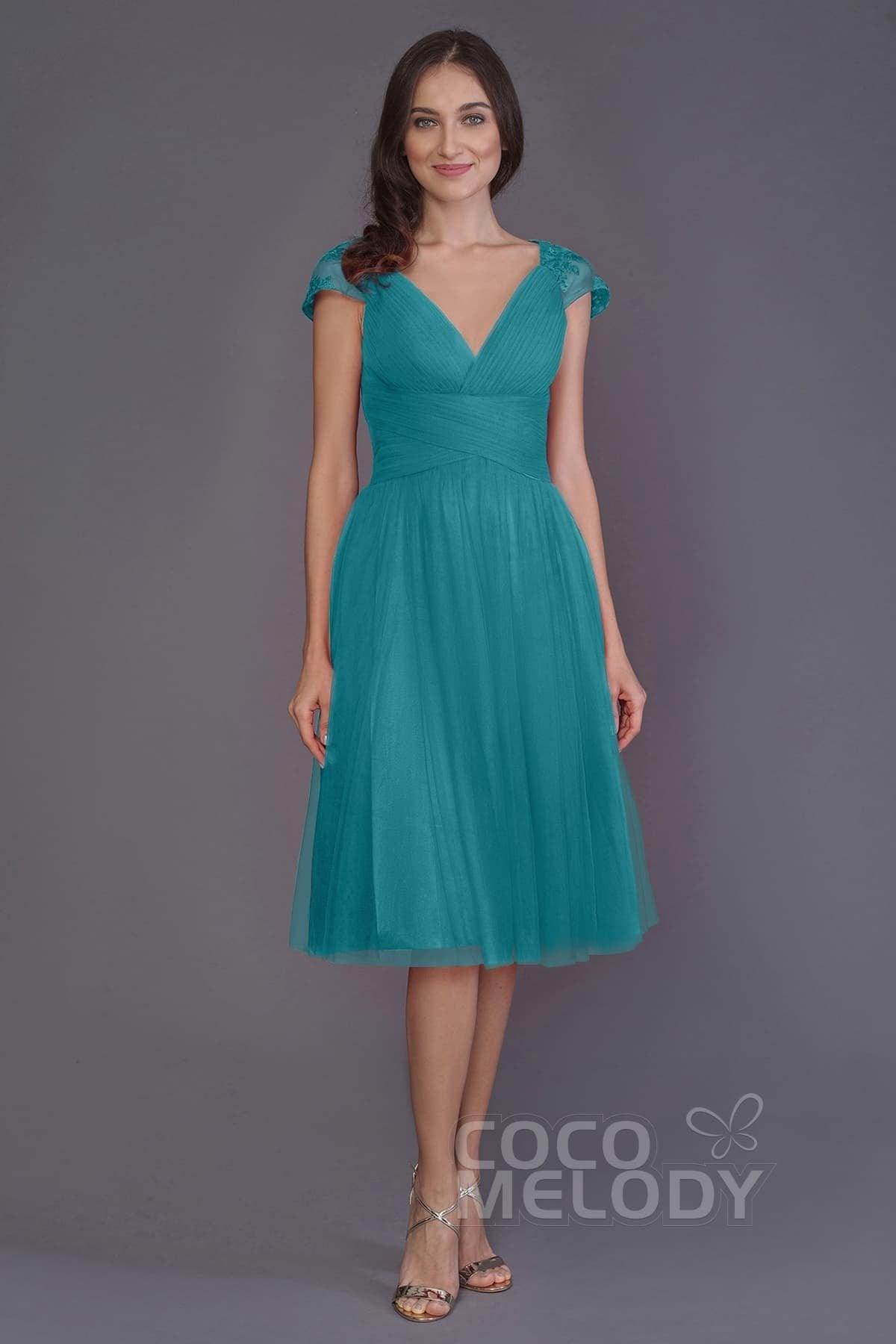 A-Line Knee Length Tulle Bridesmaid Dress PR3515 - COCOMELODY