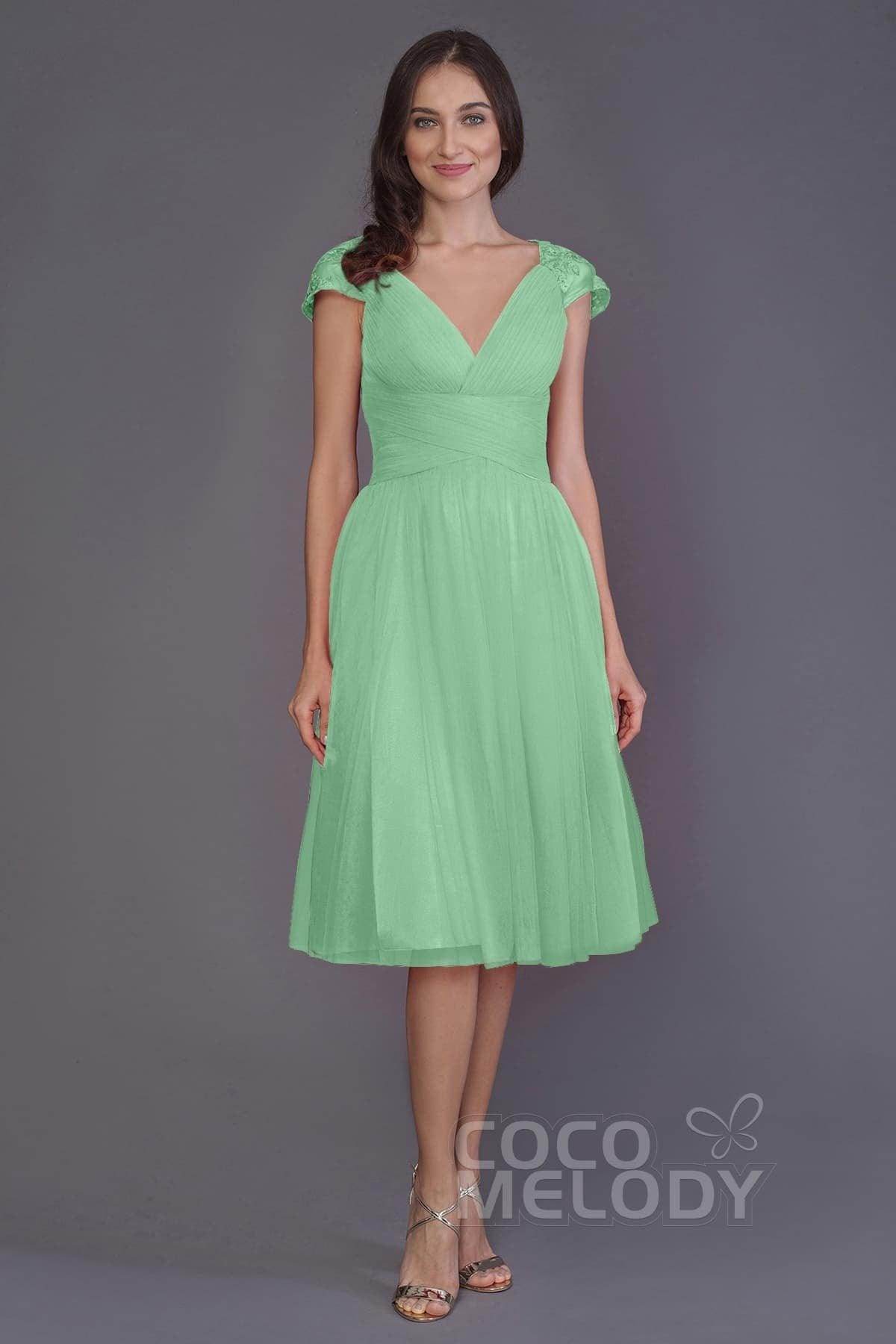 A-Line Knee Length Tulle Bridesmaid Dress PR3515 - COCOMELODY