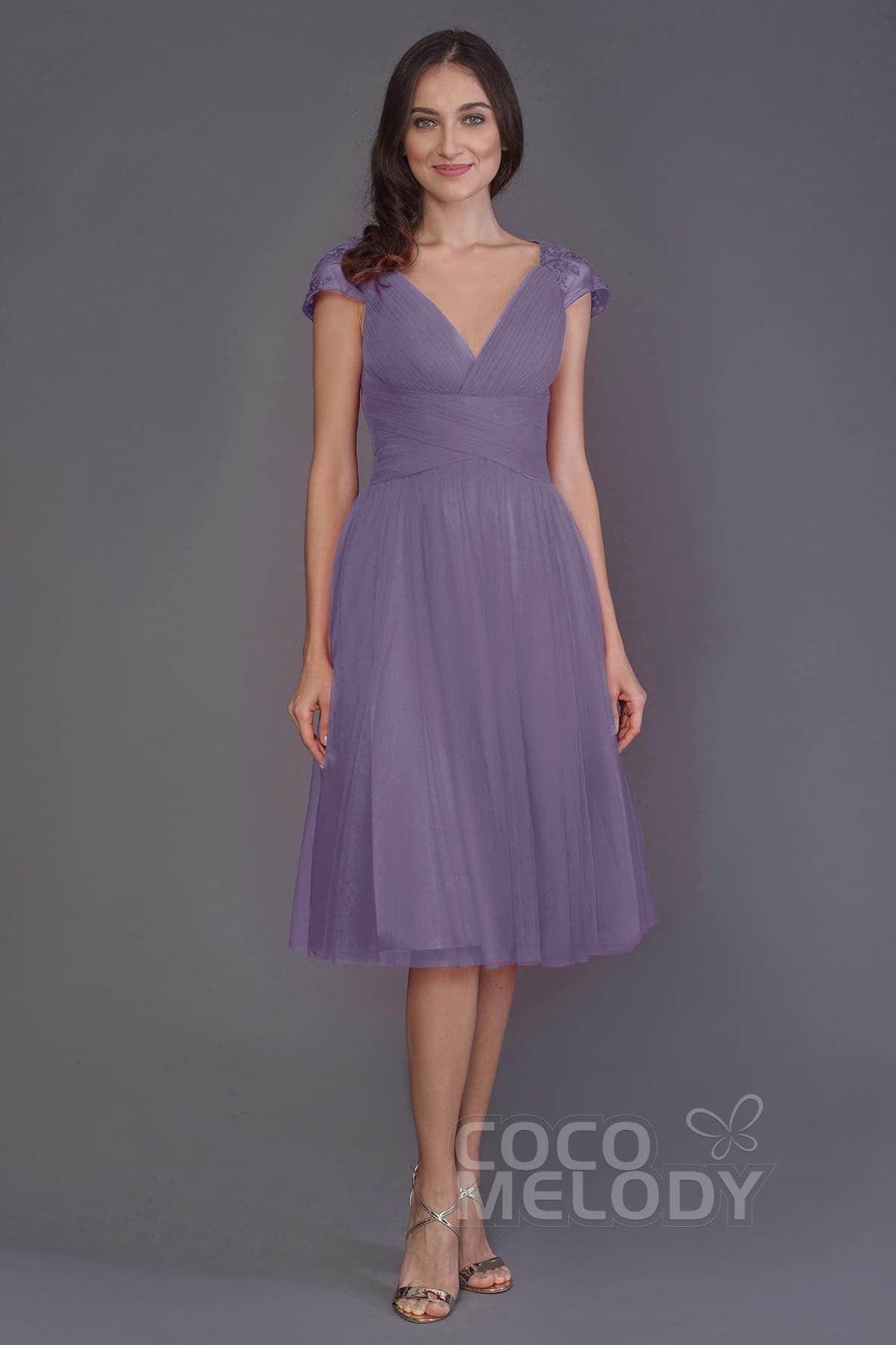 A-Line Knee Length Tulle Bridesmaid Dress PR3515 - COCOMELODY