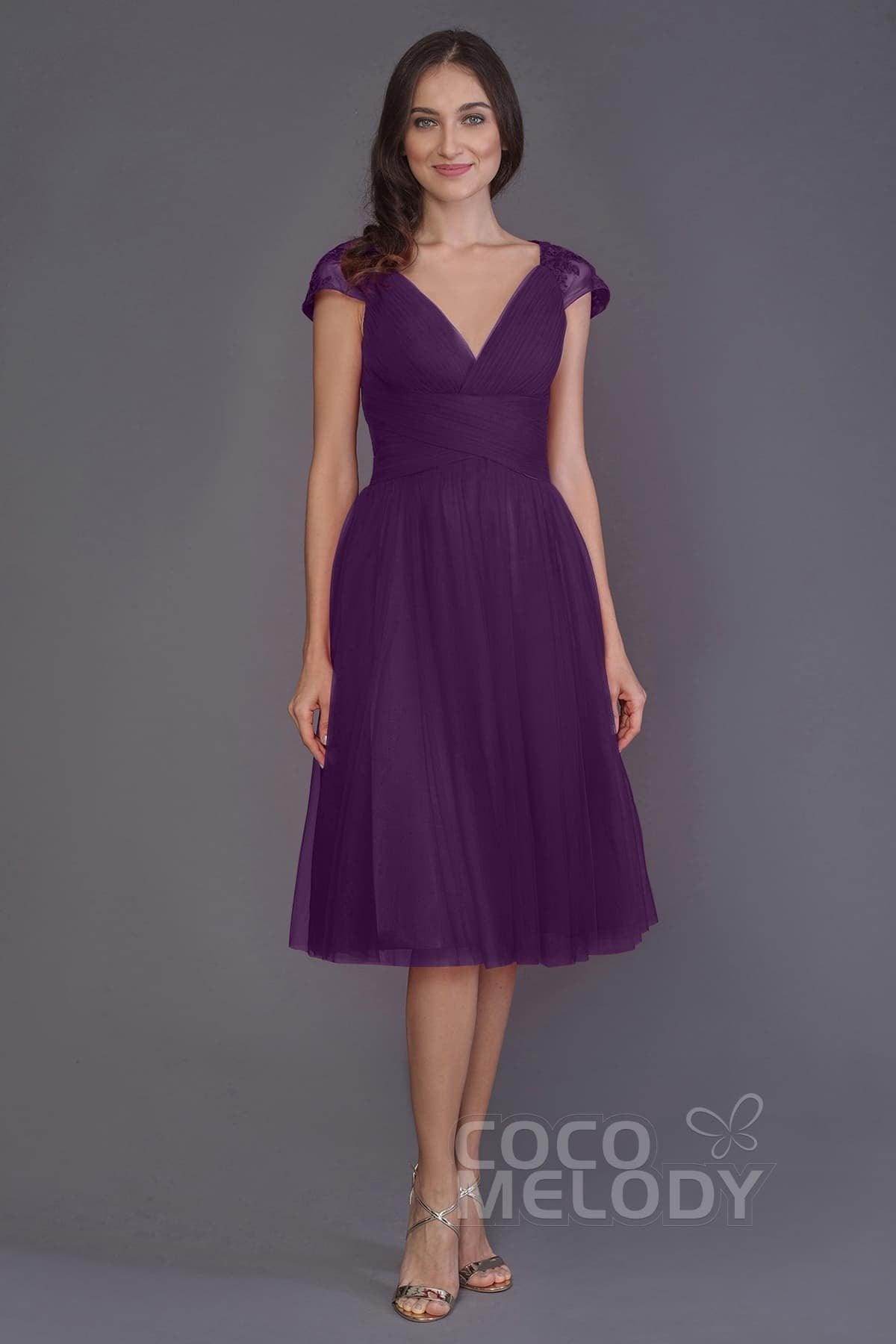 A-Line Knee Length Tulle Bridesmaid Dress PR3515 - COCOMELODY
