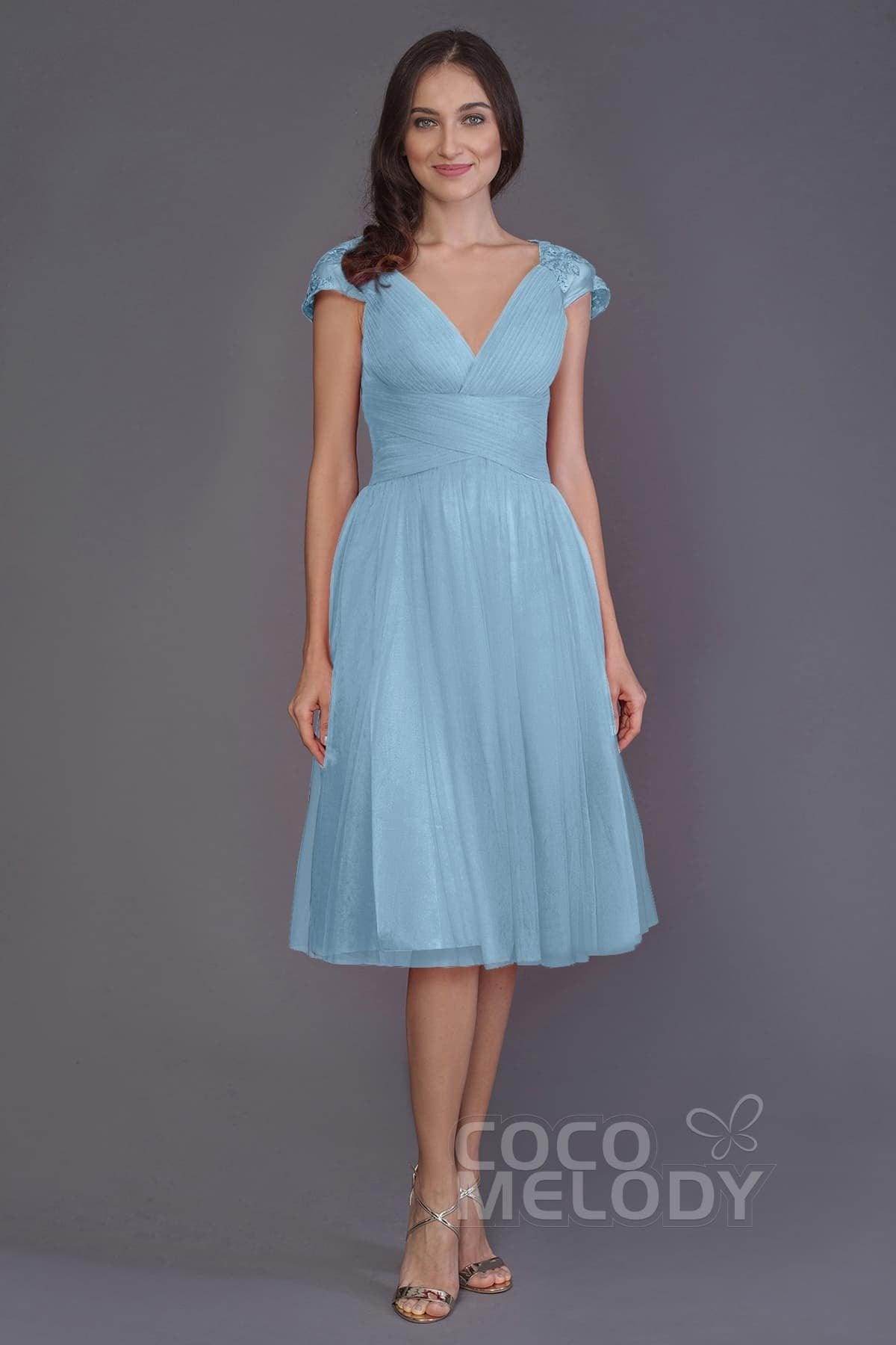 A-Line Knee Length Tulle Bridesmaid Dress PR3515 - COCOMELODY