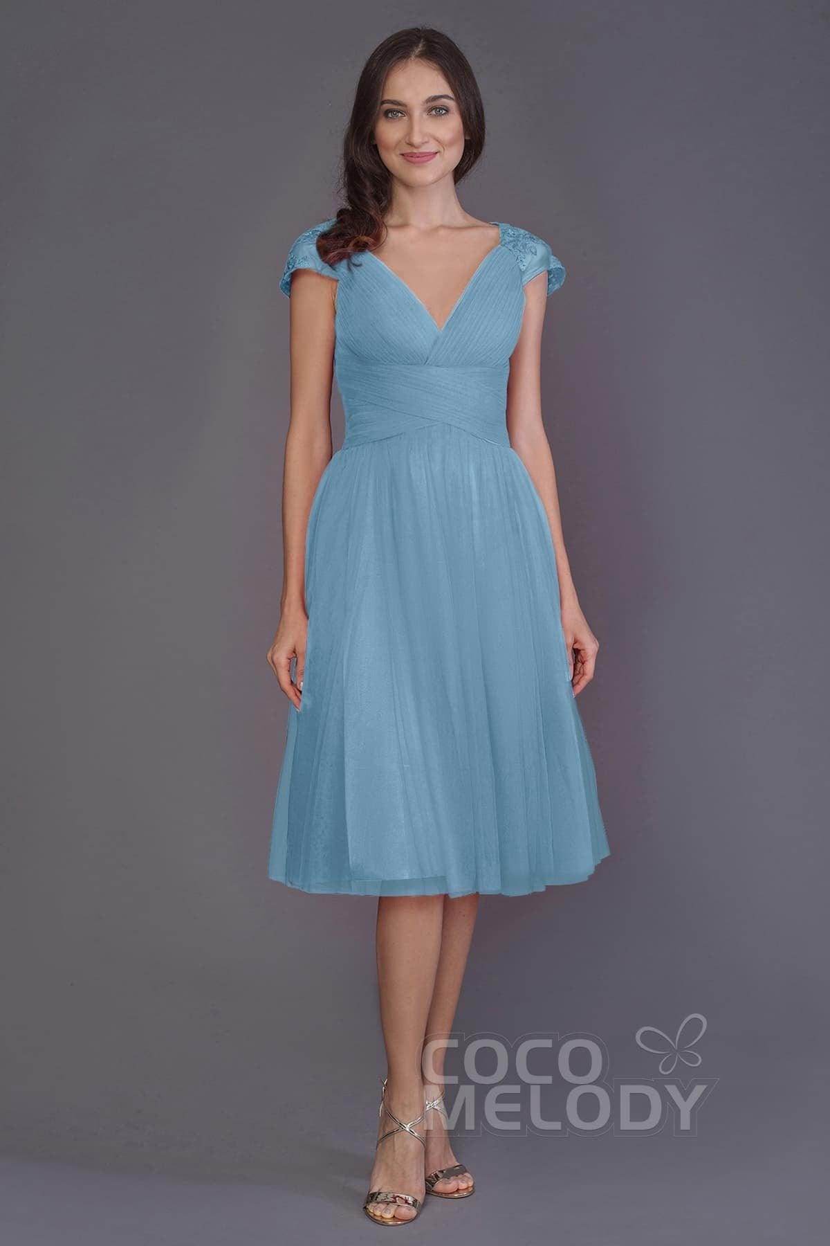 A-Line Knee Length Tulle Bridesmaid Dress PR3515 - COCOMELODY